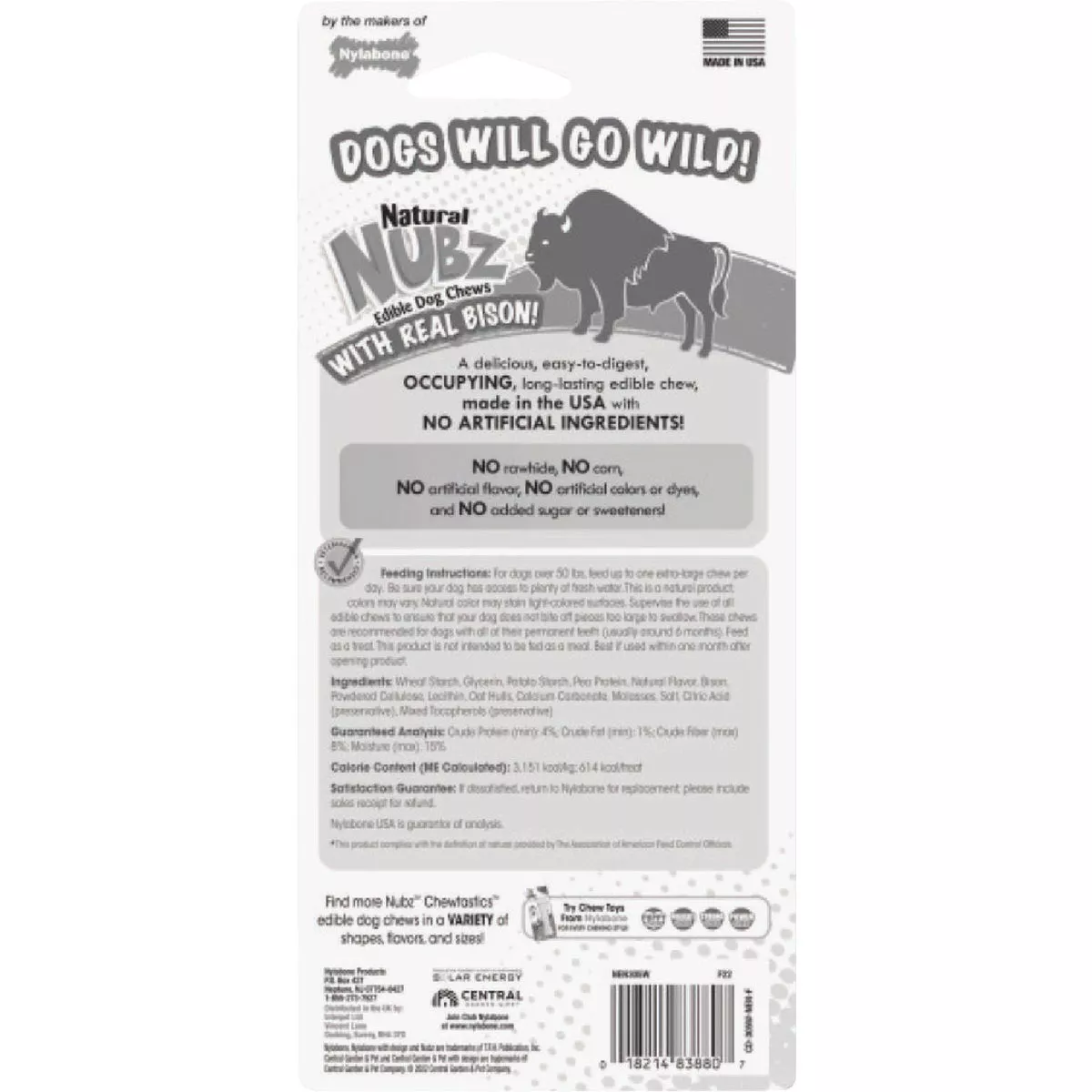 Nylabone Nubz XL Bison Natural Long Lasting Edible Dog Chew - photo 2