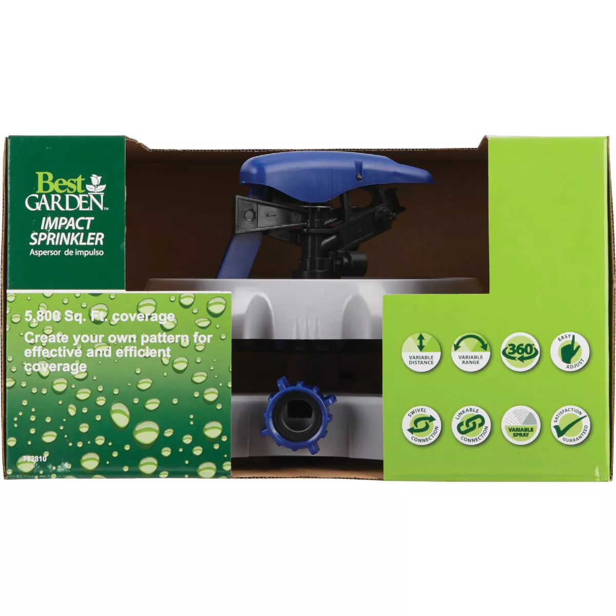 Best Garden Poly 5800 Sq. Ft. Sled Impulse Sprinkler with Programming Disc - photo 2