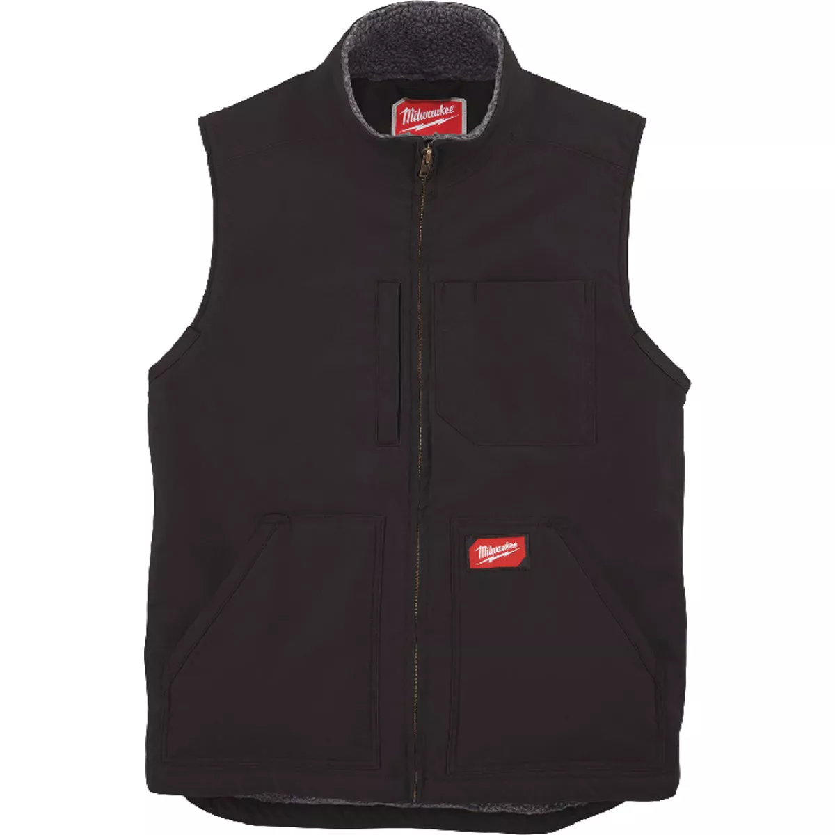 Milwaukee GRIDIRON Men's 2XL Black Sherpa-Lined Vest