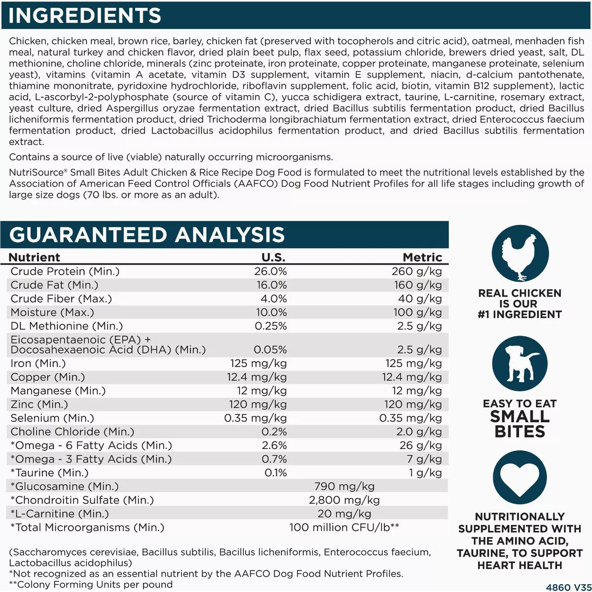 NutriSource 4 Lb. Chicken & Rice Recipe Small Bites Dog Food - photo 5