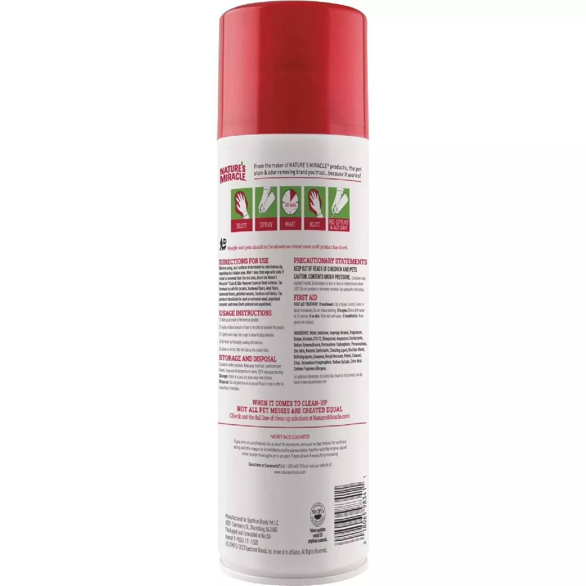 Nature's Miracle 17.5 Oz. Foam Aerosol Cat Stain And Odor Remover - photo 2