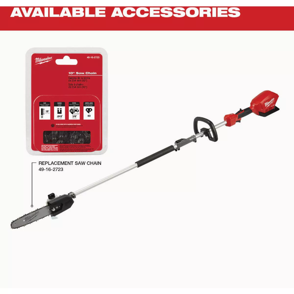 Milwaukee M18 FUEL Brushless 10 In. Cordless Pole Saw with QUIK-LOK Attachment Capability (Tool Only) - photo 2