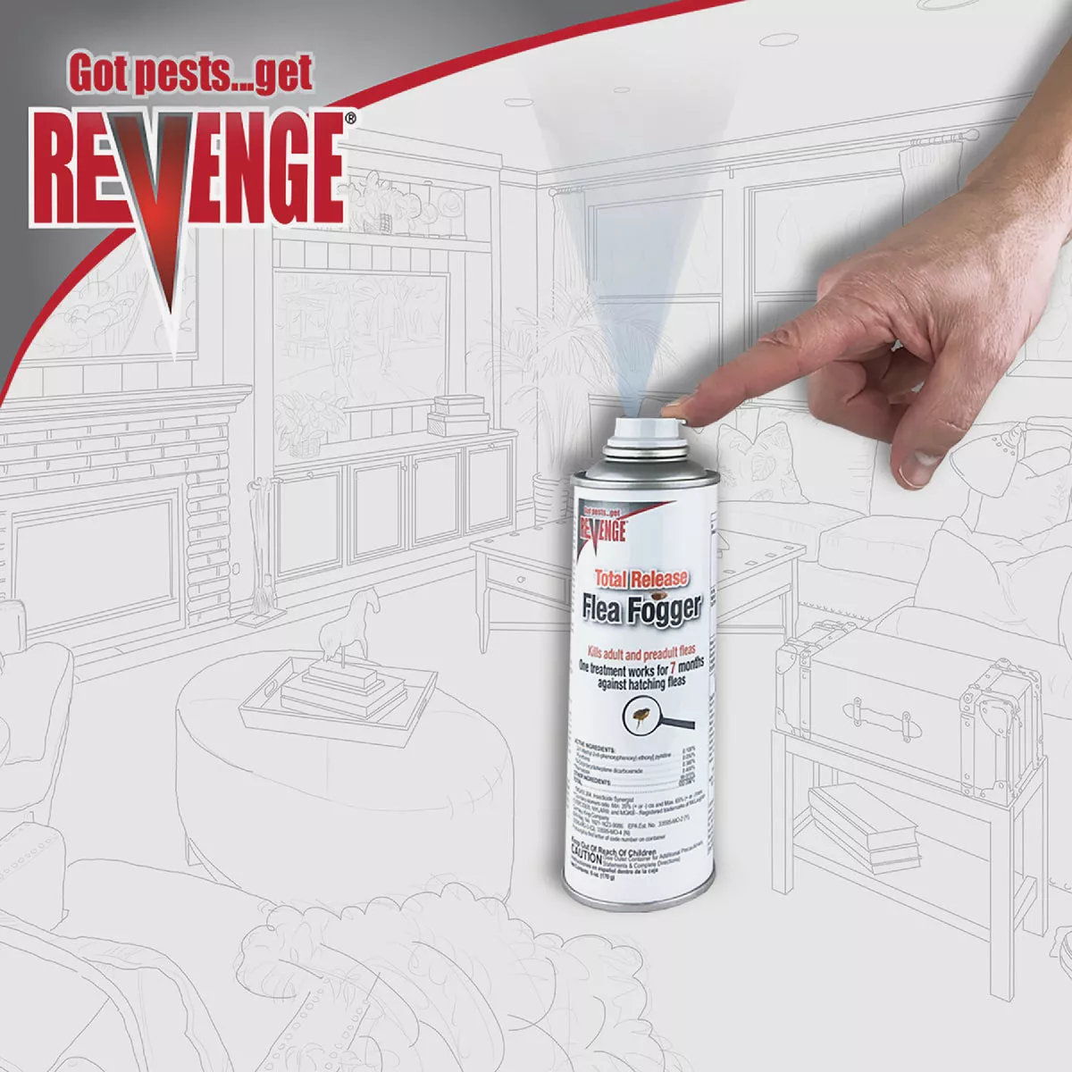 REVENGE Total Release 6 Oz. Indoor Flea Fogger (3-Pack) - photo 3