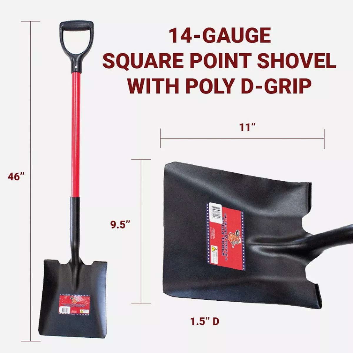 Bully Tools 33 In. Fiberglass D-Handle Square Point Shovel - photo 7