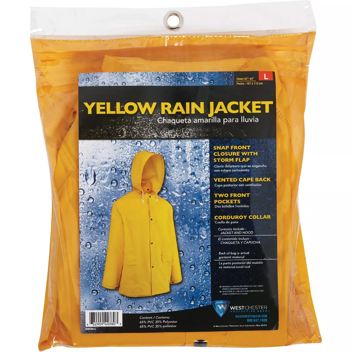 West Chester Protective Gear Large Yellow PVC Rain Coat - photo 2