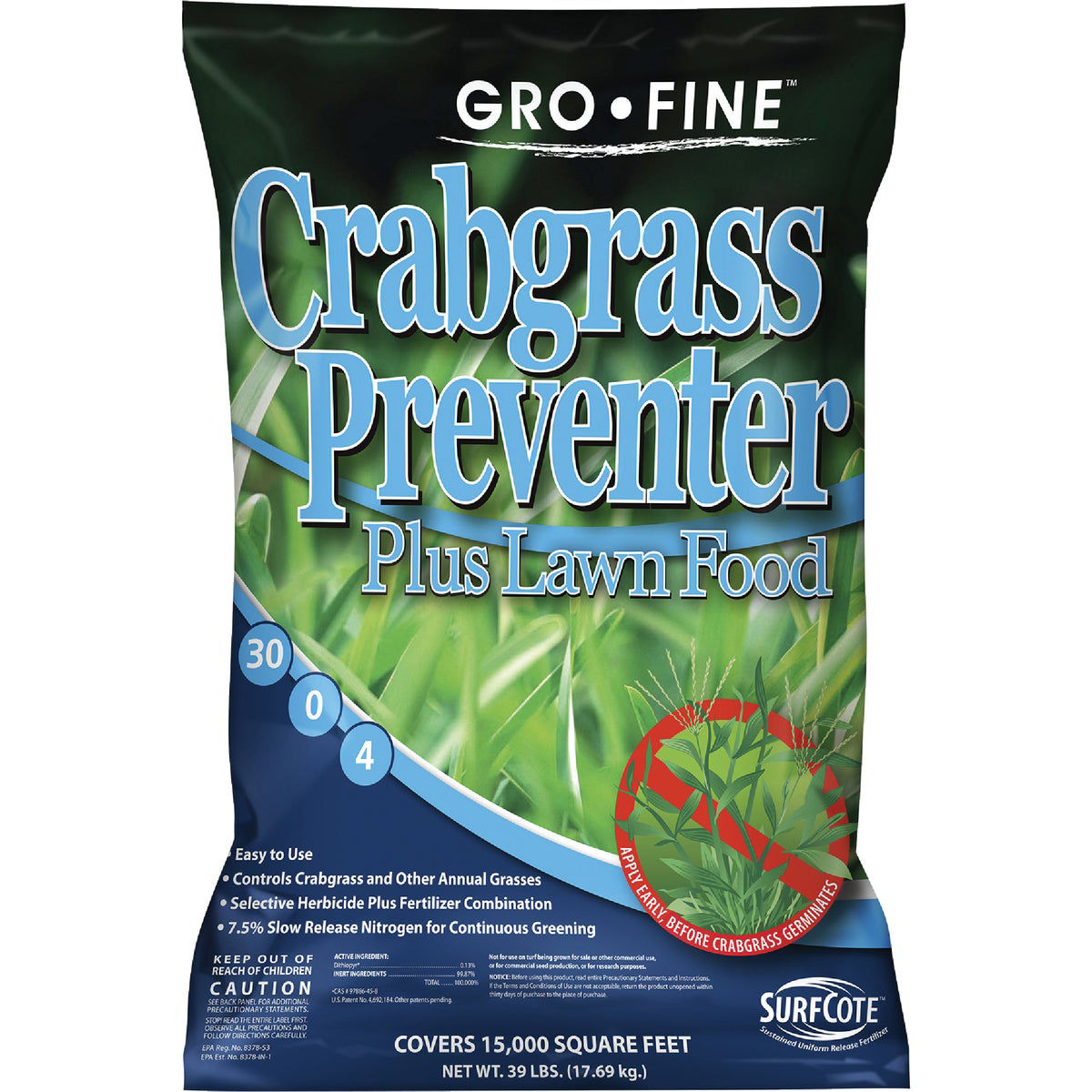 GroFine 39 Lb. 15,000 Sq. Ft. 3004 Lawn Fertilizer with Crabgrass