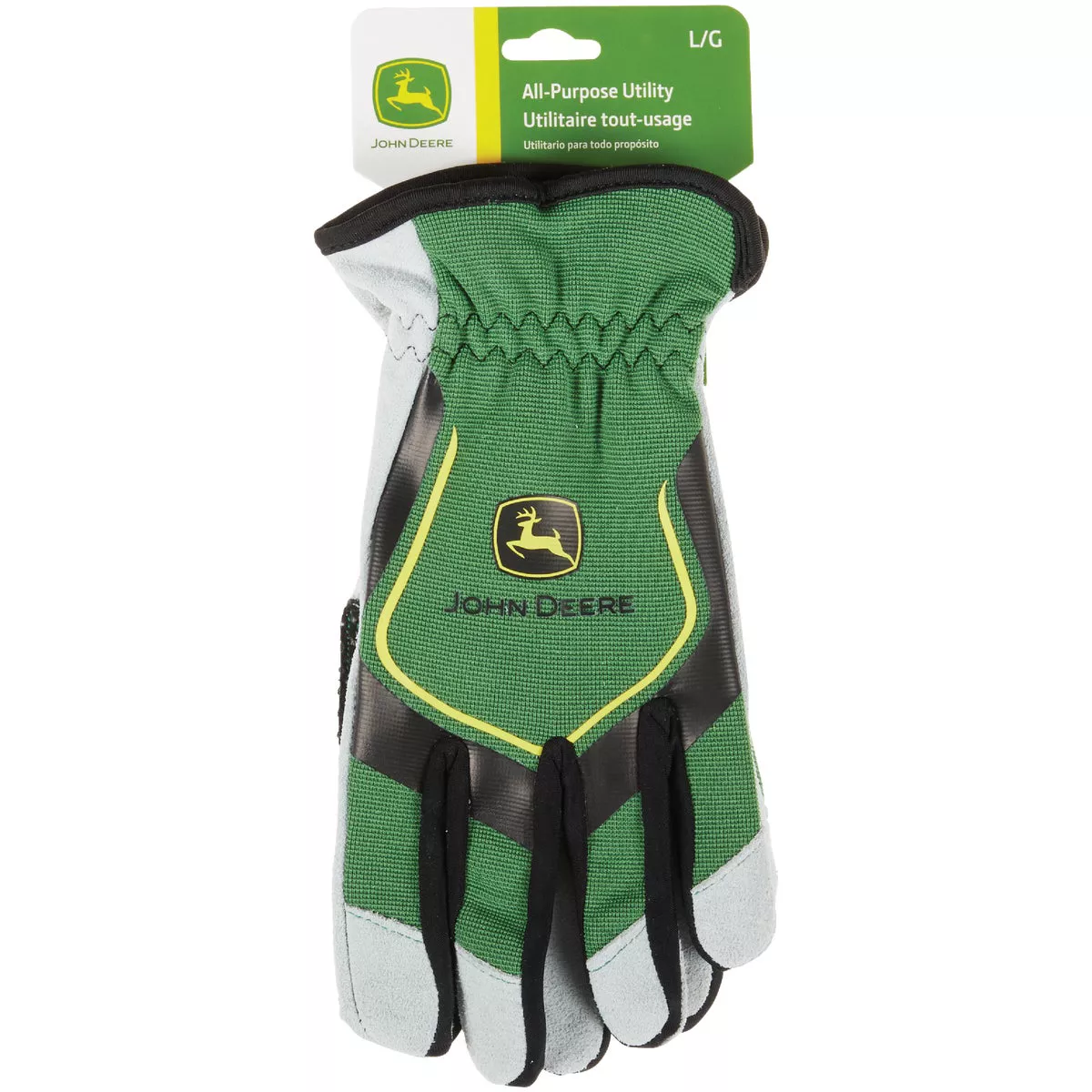 John Deere Men's Large Split Cowhide Leather Green Work Glove - photo 2