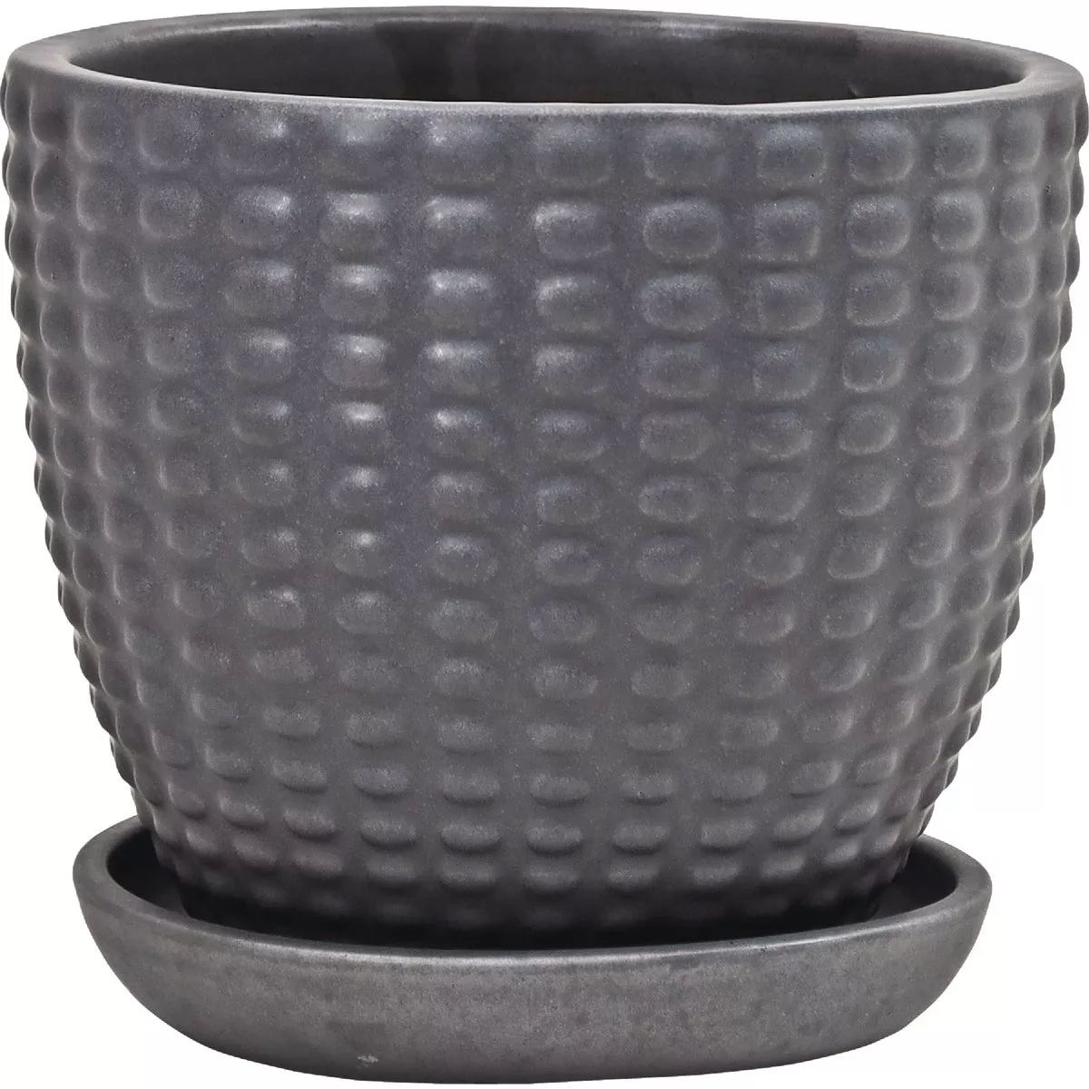 Deroma Bayfield 11.6 In. Dia. Matte Black Ceramic Planter