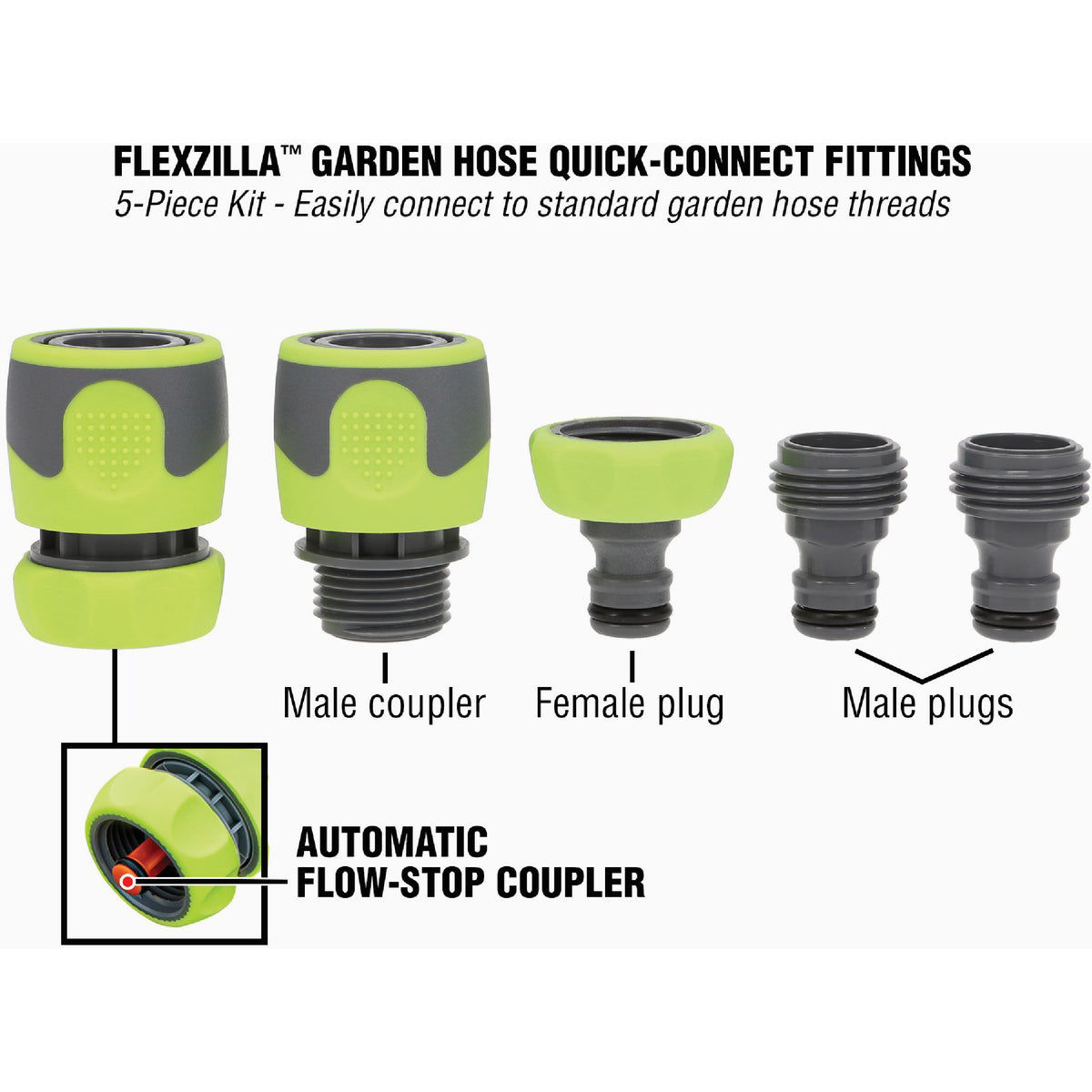 Flexzilla Standard Garden Hose QuickConnect Coupler & Plug Kit