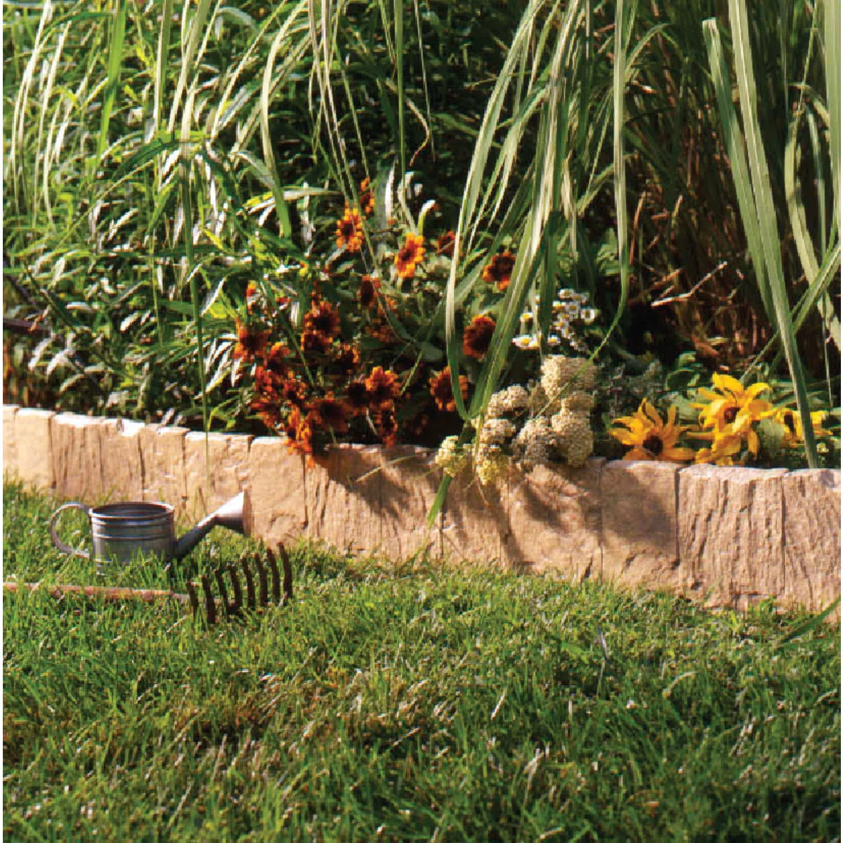 Suncast 6.5 In. H. x 24 In. L. Tan Flagstone Poly Lawn Edging (5-Pack) - photo 3