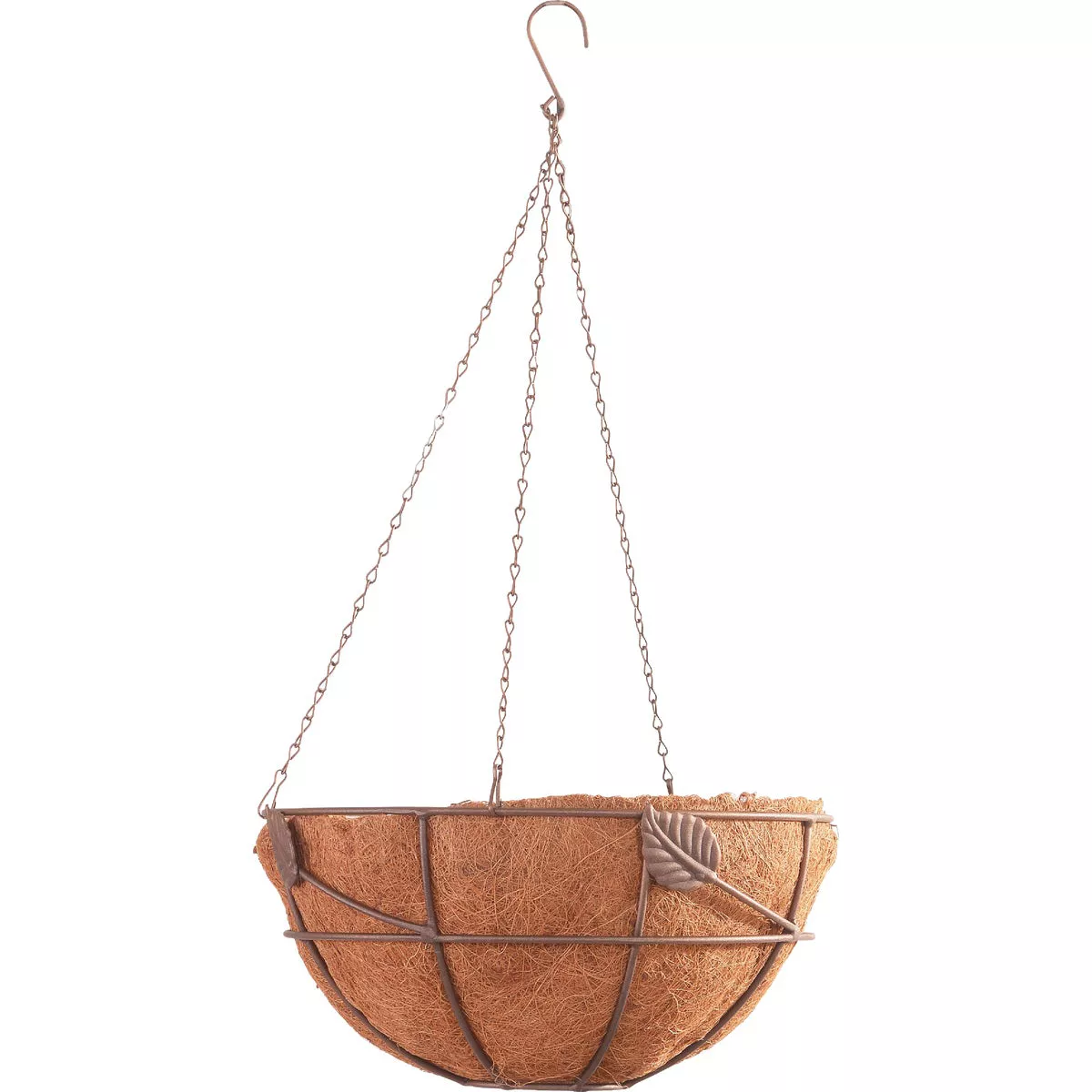 American Gardenworks Jardin 14 In. Steel Bronze Powder Coat Hanging Basket with Coco Liner