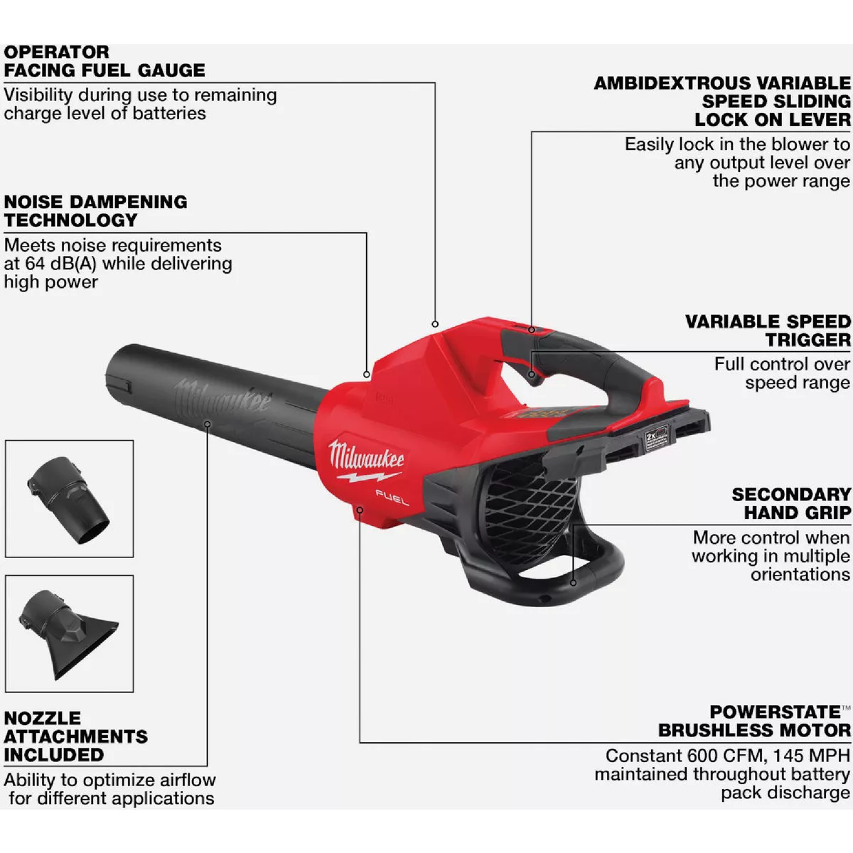 Milwaukee M18 FUEL Brushless Dual Battery Cordless Blower (Tool Only) - photo 10