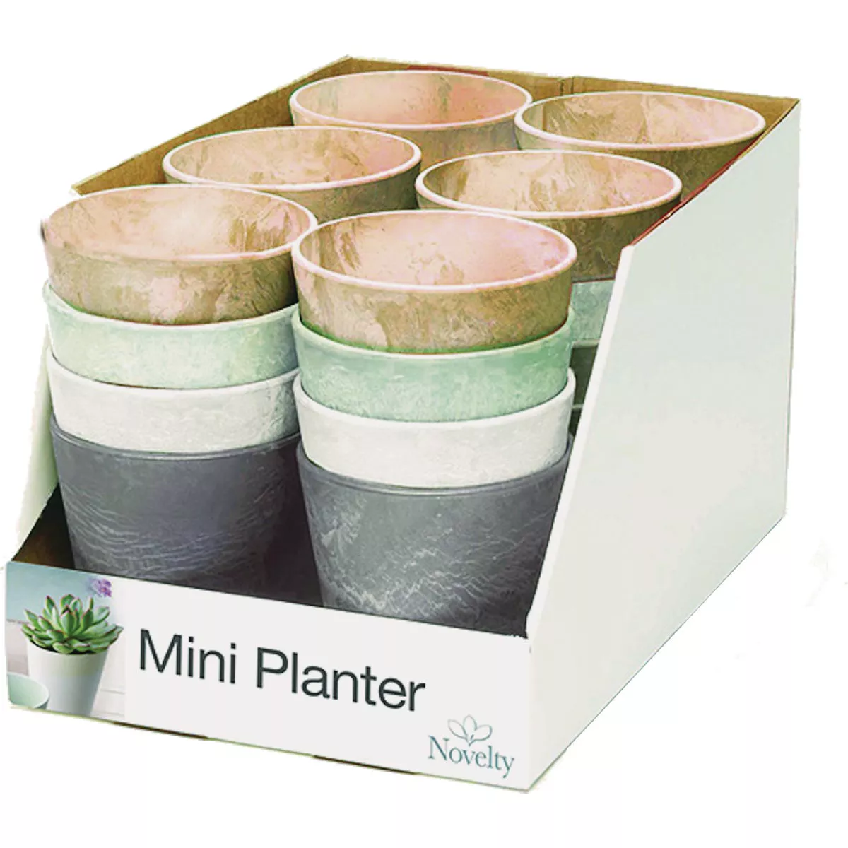 Novelty Artstone 3 In. Earth Tones Cache Planter (Assorted Colors)