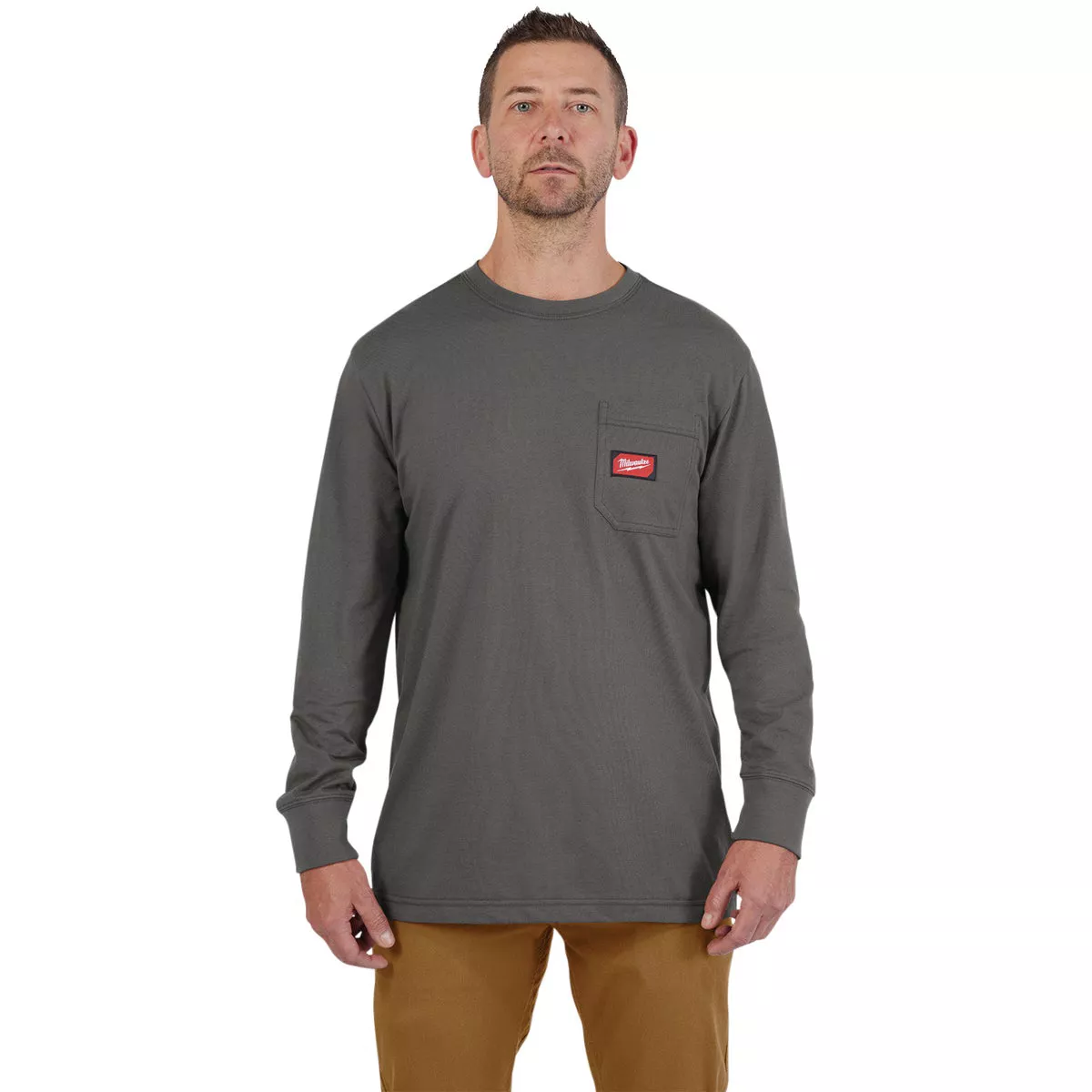 Milwaukee GridIron Large Gray Long Sleeve Heavy-Duty Pocket T-Shirt - photo 2