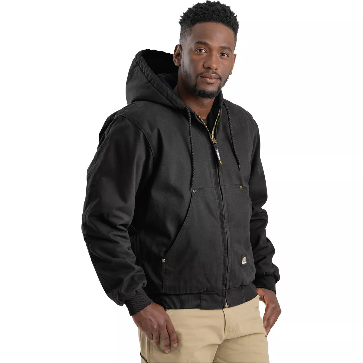 Berne Heartland Men's 2XL Black Hooded Work Jacket