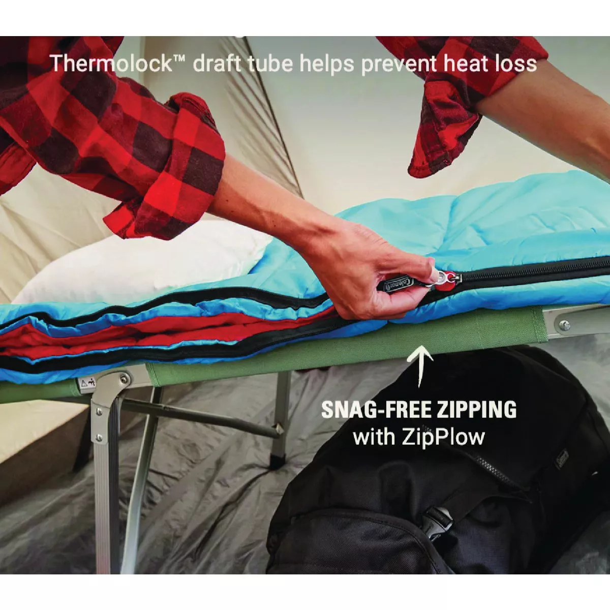 Coleman Sun Ridge 40 Deg 33 In. W x 75 In. L Sleeping Bag - photo 2