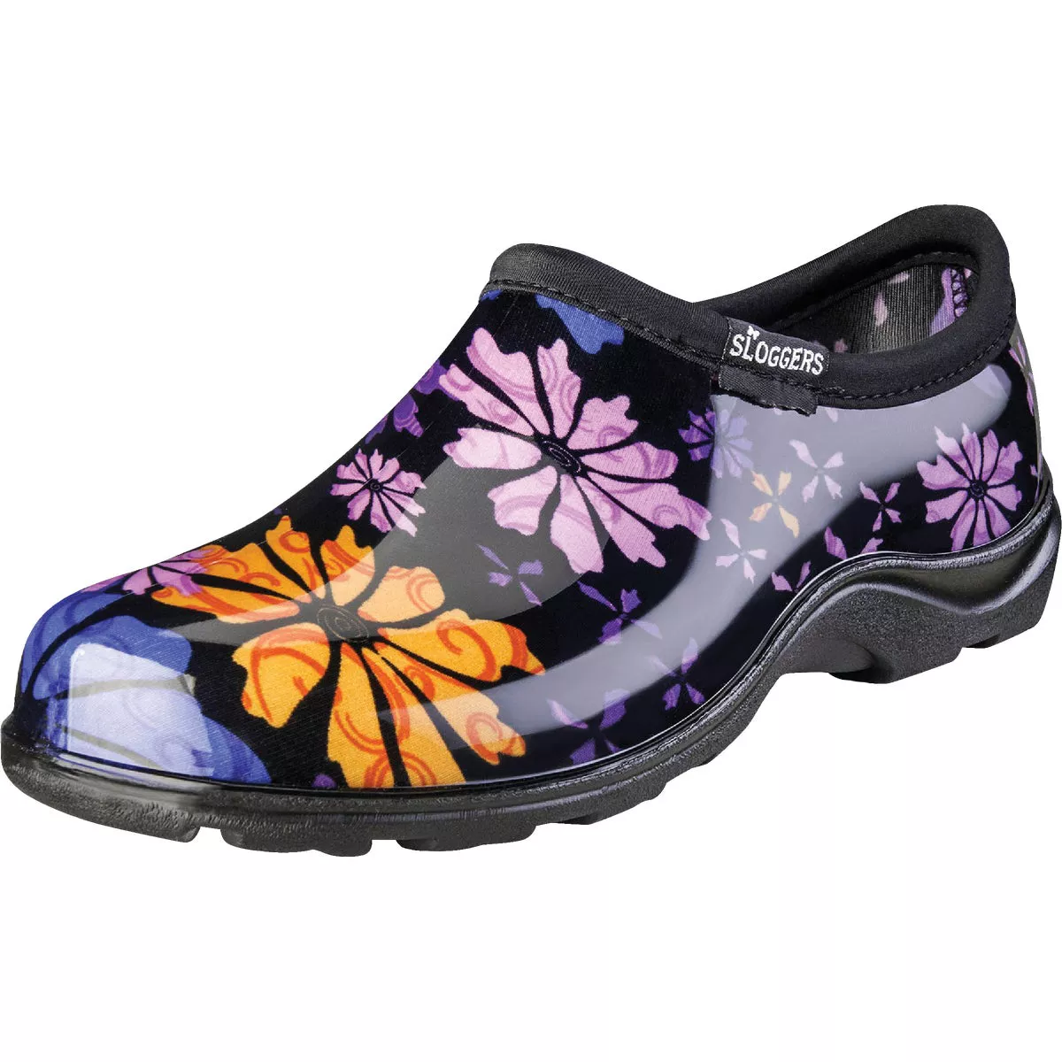 Sloggers Women's Size 8 Black with Flower Design Garden Shoe