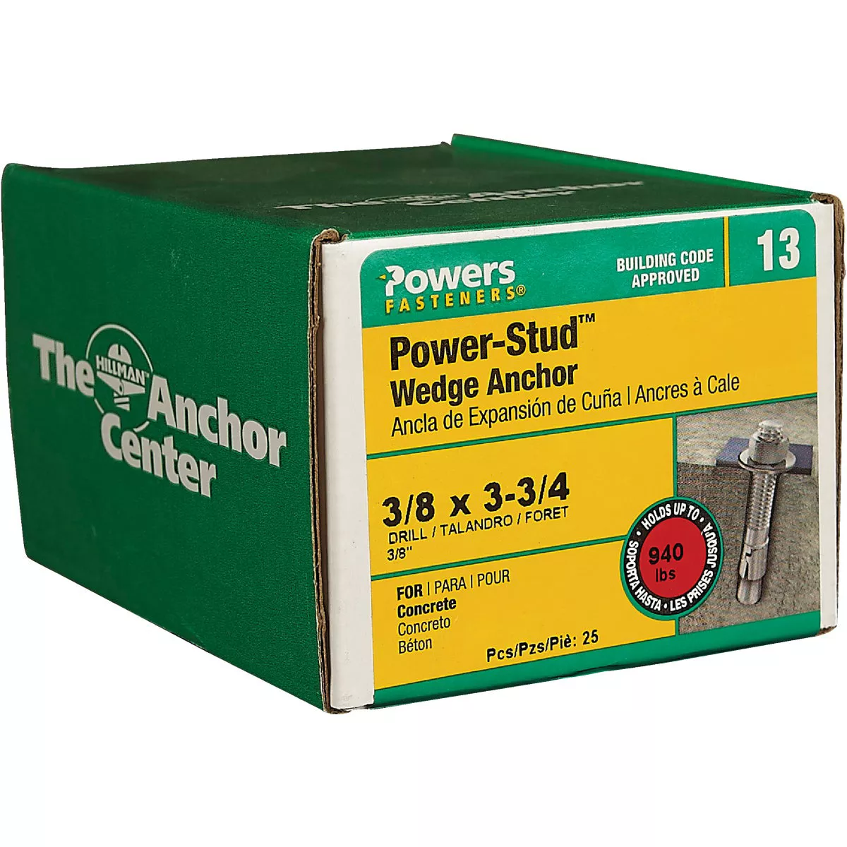 Hillman Power Stud 3/8 In. x 3-3/4 In. Zinc-Plated Wedge Anchor (25 Ct.) - photo 2
