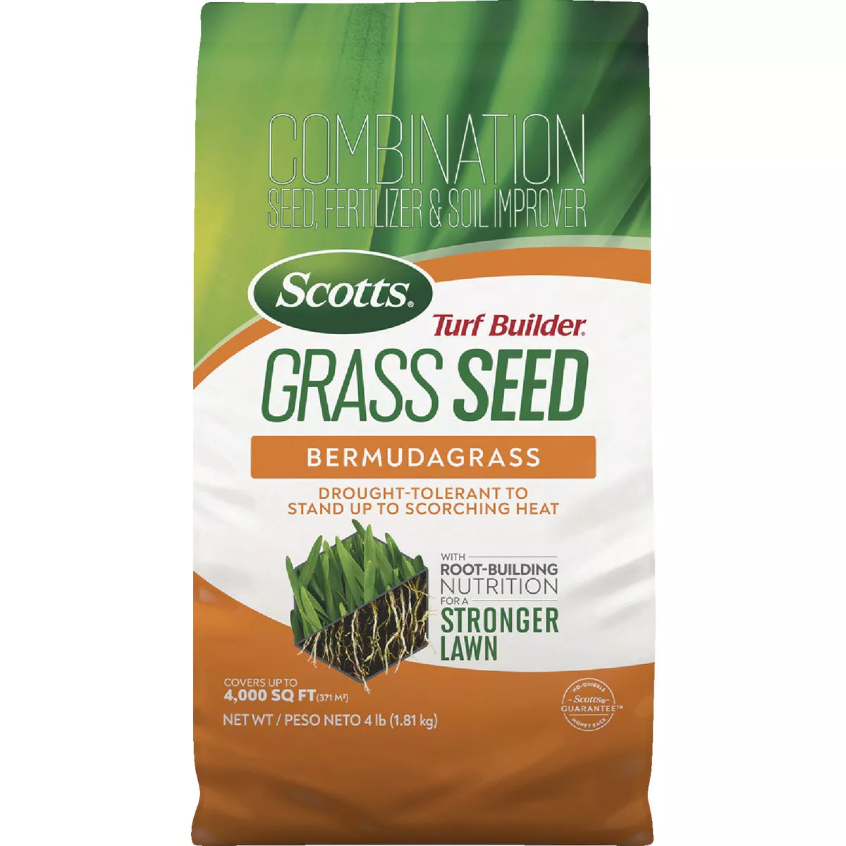 Scotts Turf Builder 4 Lb. 1330 Sq. Ft. Bermudagrass Grass Seed, Fertilizer, and Soil Improver Combination
