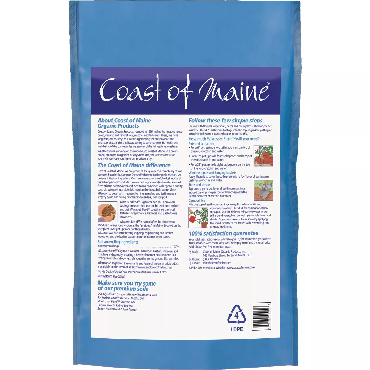 Coast of Maine Wiscasset Blend 8 Qt. Organic Earthworm Castings - photo 2