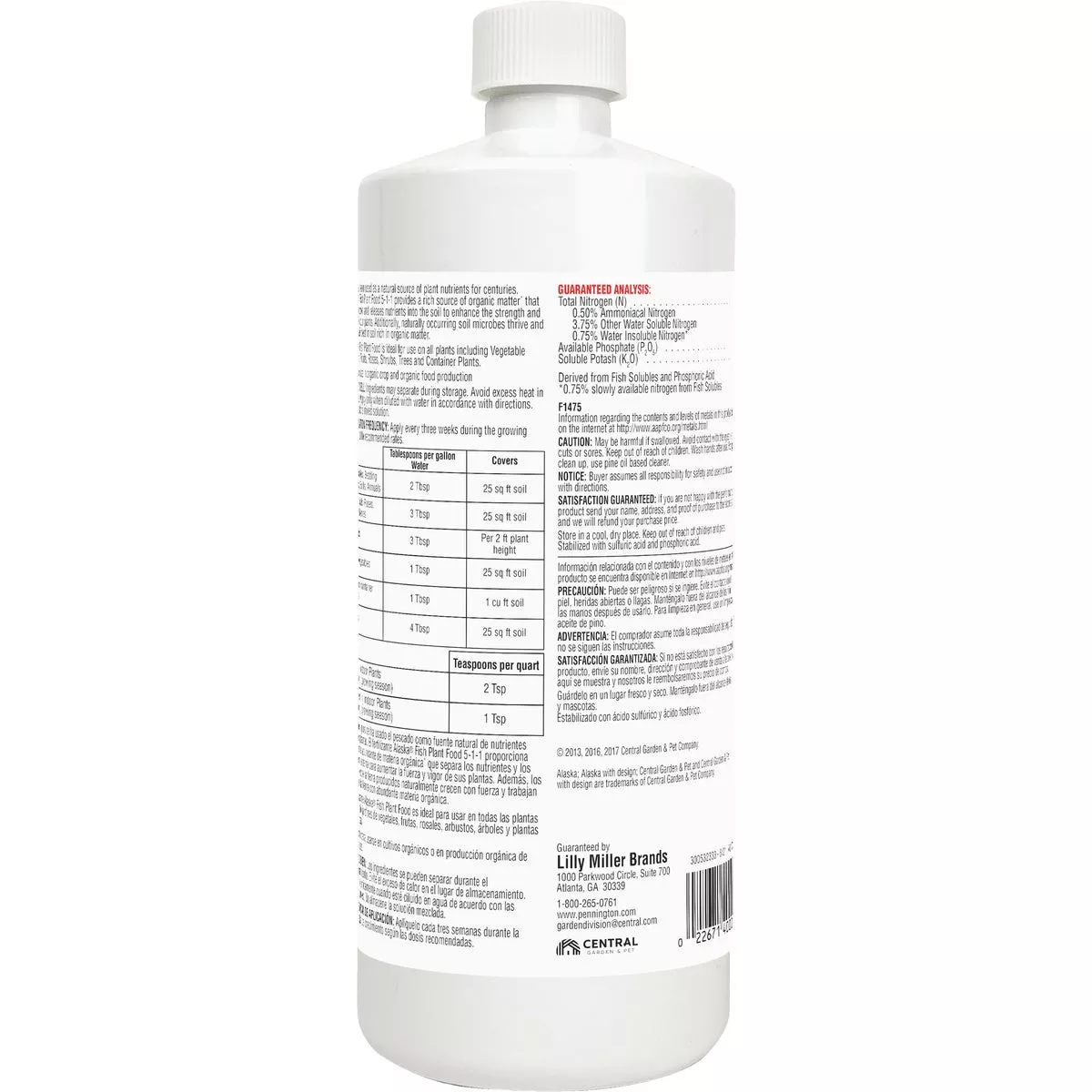 Alaska 1 Qt. 5-1-1 Organic Concentrate Liquid Plant Food - photo 2