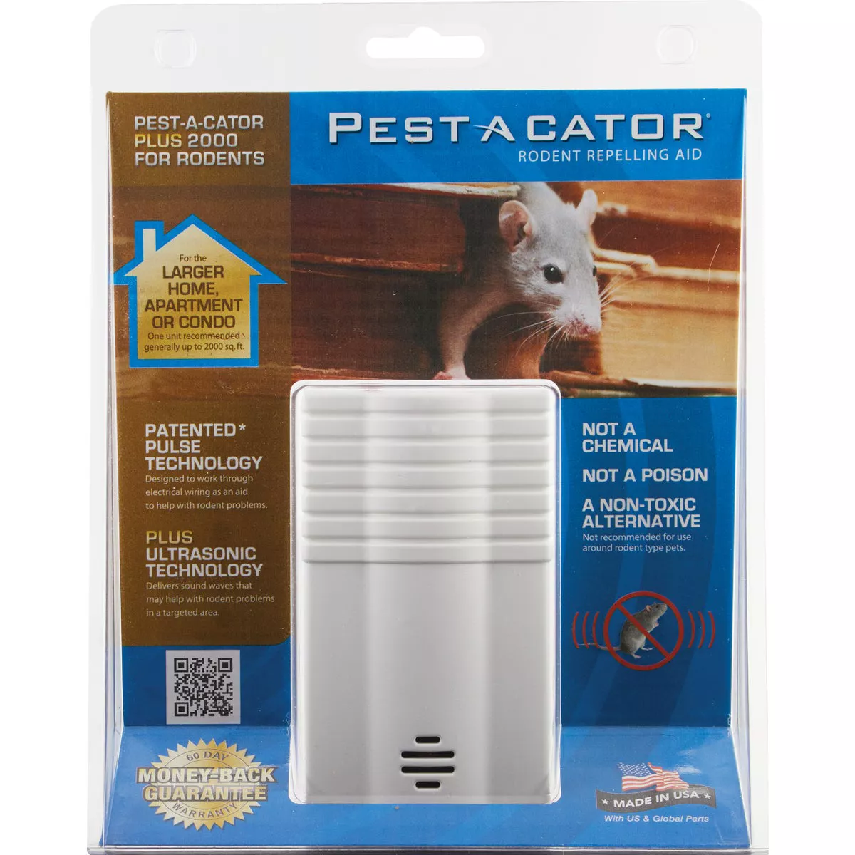 Pest A Cator Ultrasonic & Electromagnetic 2000 Sq. Ft. Coverage 110V Electronic Pest Repellent