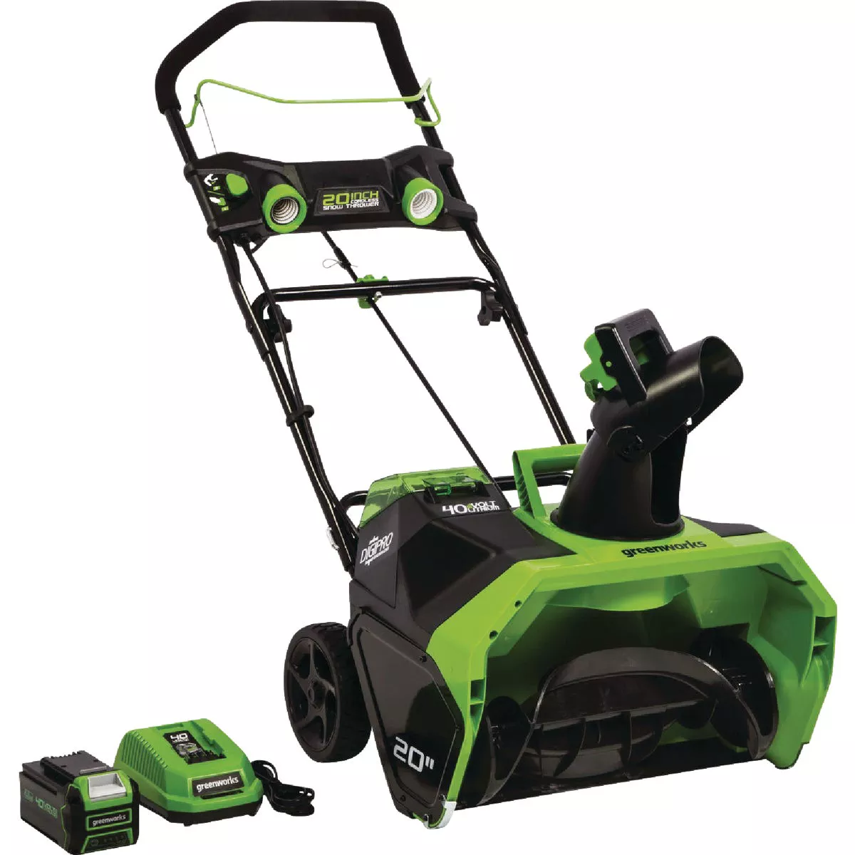 Greenworks 40V 20 In. Cordless Snow Blower with 5.0 Ah Battery and Charger