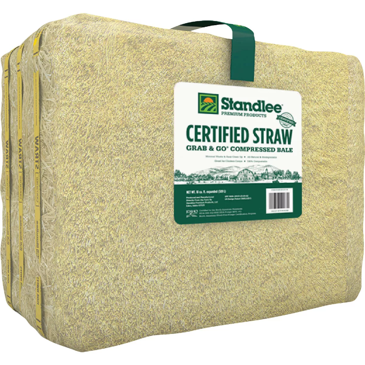 Standlee Premium Western Forage 18 Cu. Ft. Certified Straw Grab & Go Compressed Bale