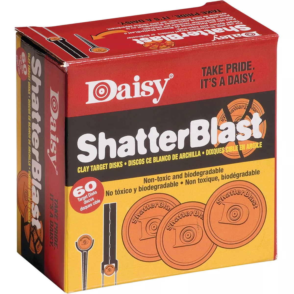 Daisy ShatterBlast 2 In. Hunter Orange Clay Target (60-Pack) - photo 2