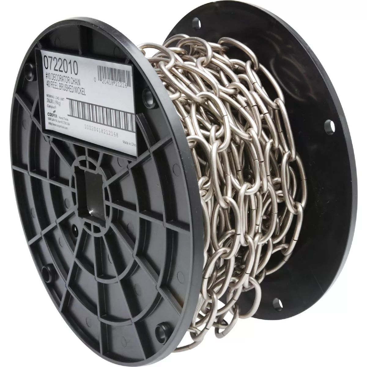 Campbell #10 40 Ft. Brushed Nickel Finished Metal Craft Chain - photo 2