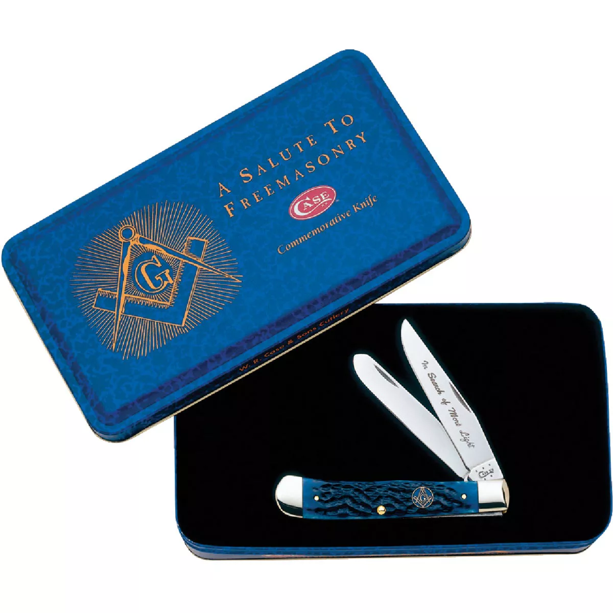 Case Masonic Trapper 3.25 In./3.27 In. Folding Knife with Gift Tin