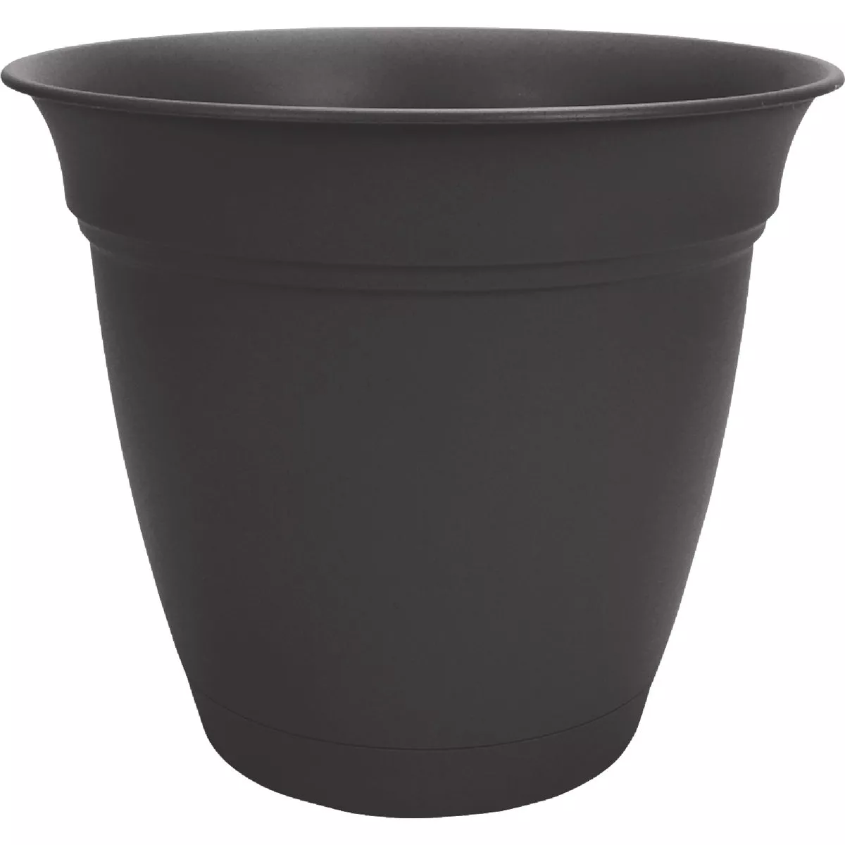 HC Companies Eclipse 10 In. Black Planter with Saucer