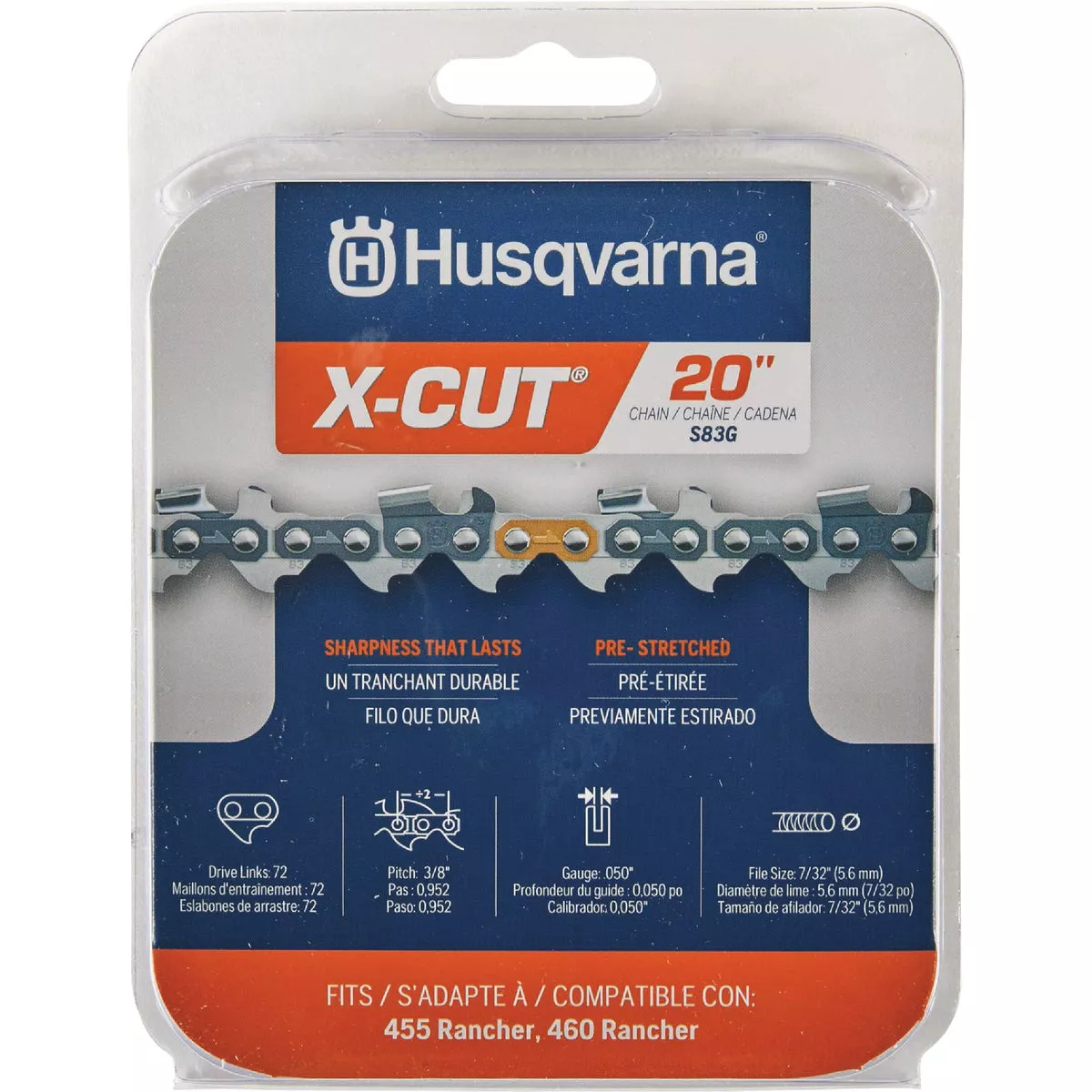 Husqvarna X-Cut 20 In. 72-Link Chainsaw Chain