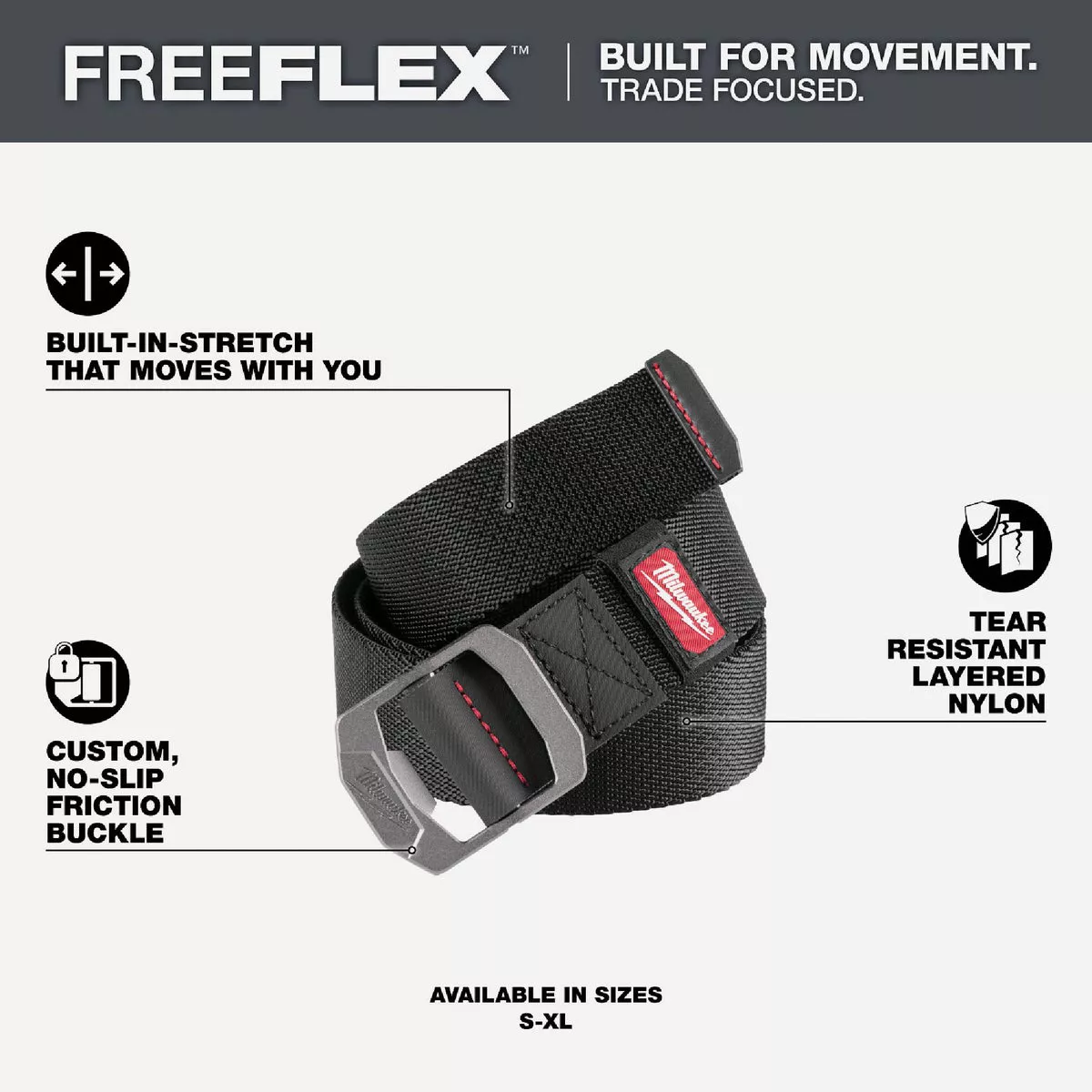 Milwaukee FREEFLEX 1.5 In. x 52 In. Nylon Webbing Belt - photo 2