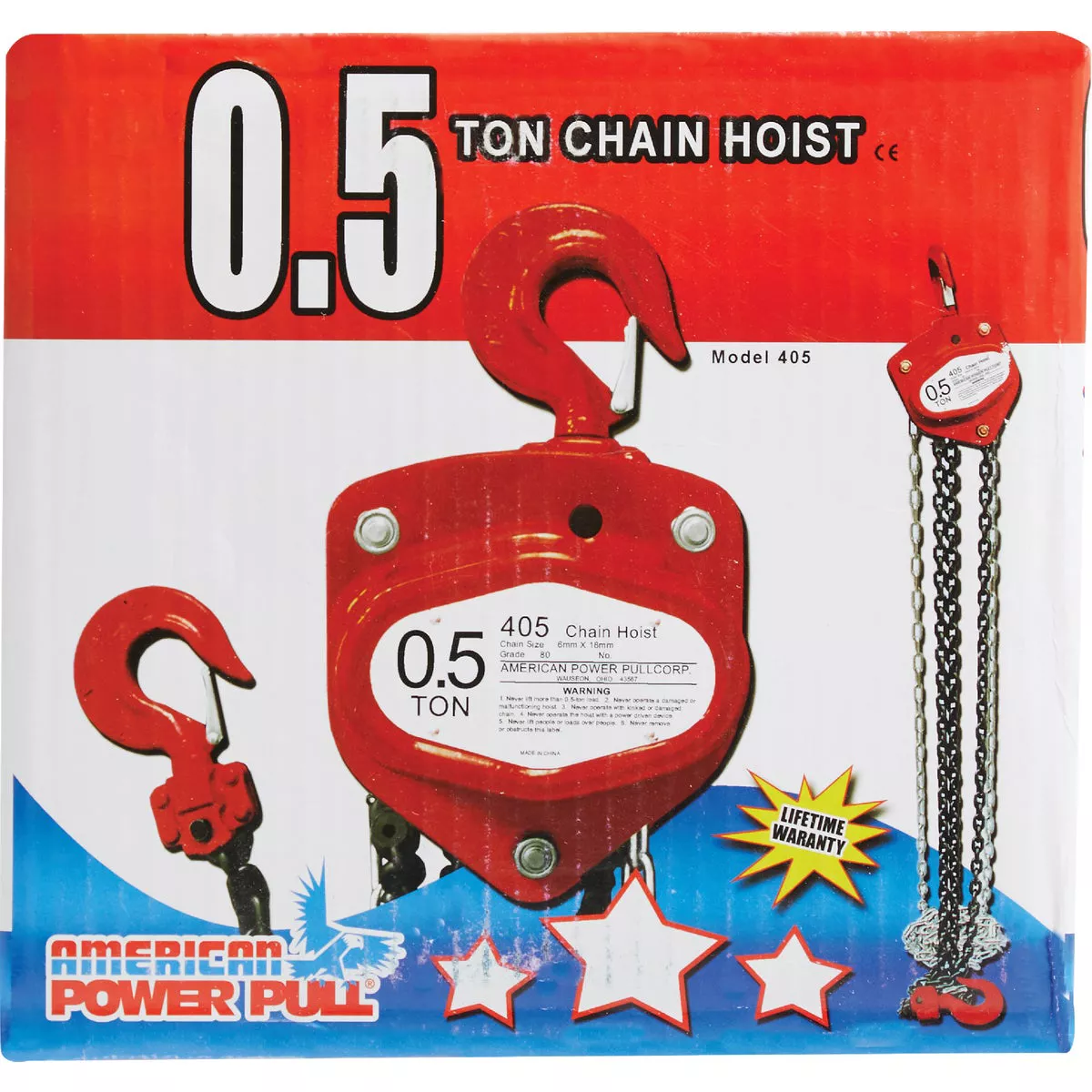 American Power Pull 1/2-Ton Capacity 10 Ft. Lift Manual Chain Hoist - photo 2