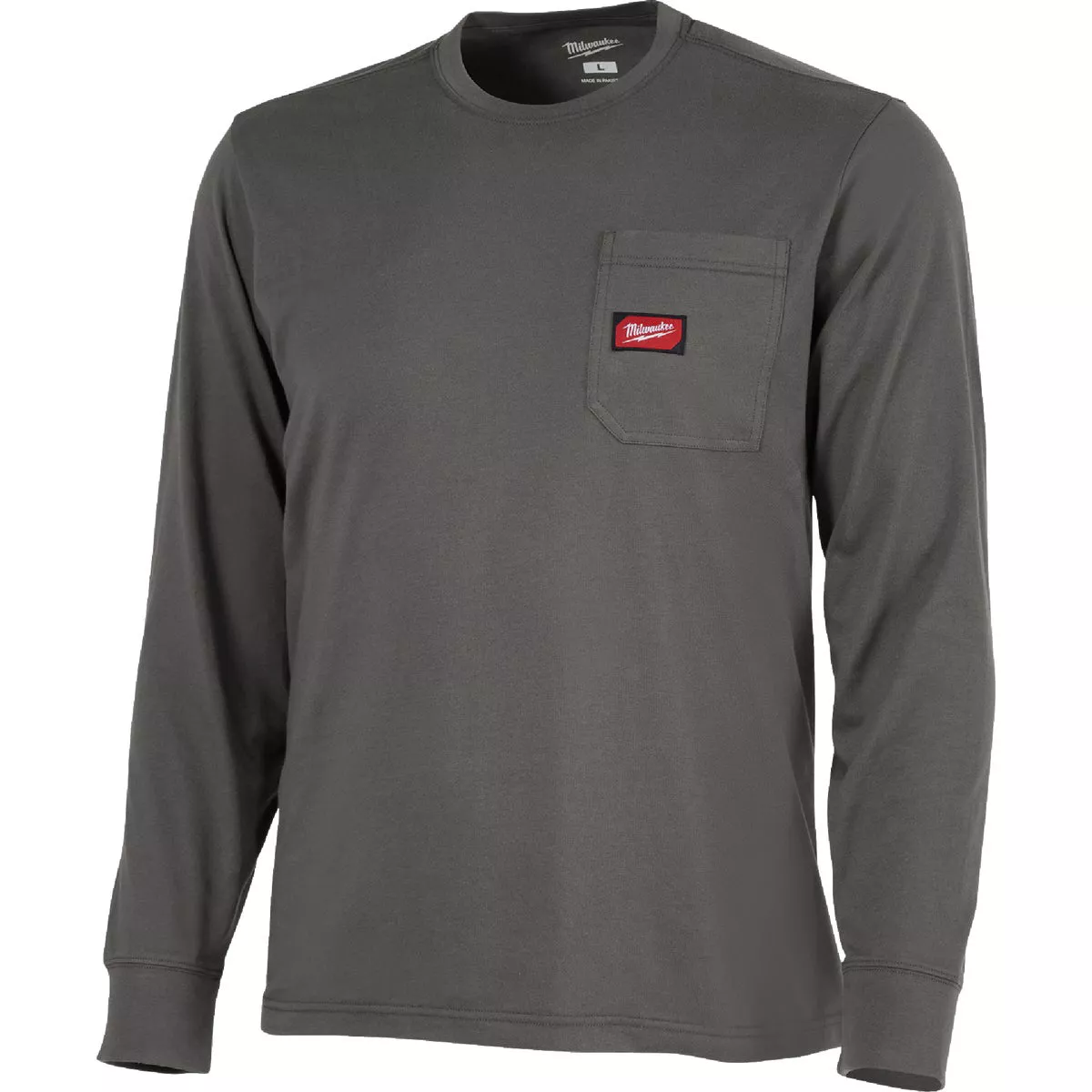 Milwaukee GridIron XL Gray Long Sleeve Heavy-Duty Pocket T-Shirt