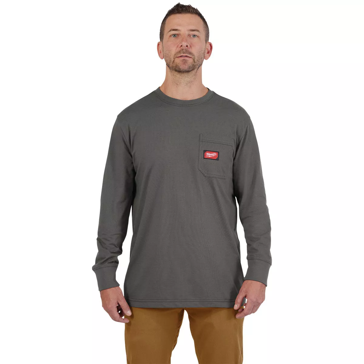 Milwaukee GridIron XL Gray Long Sleeve Heavy-Duty Pocket T-Shirt - photo 2