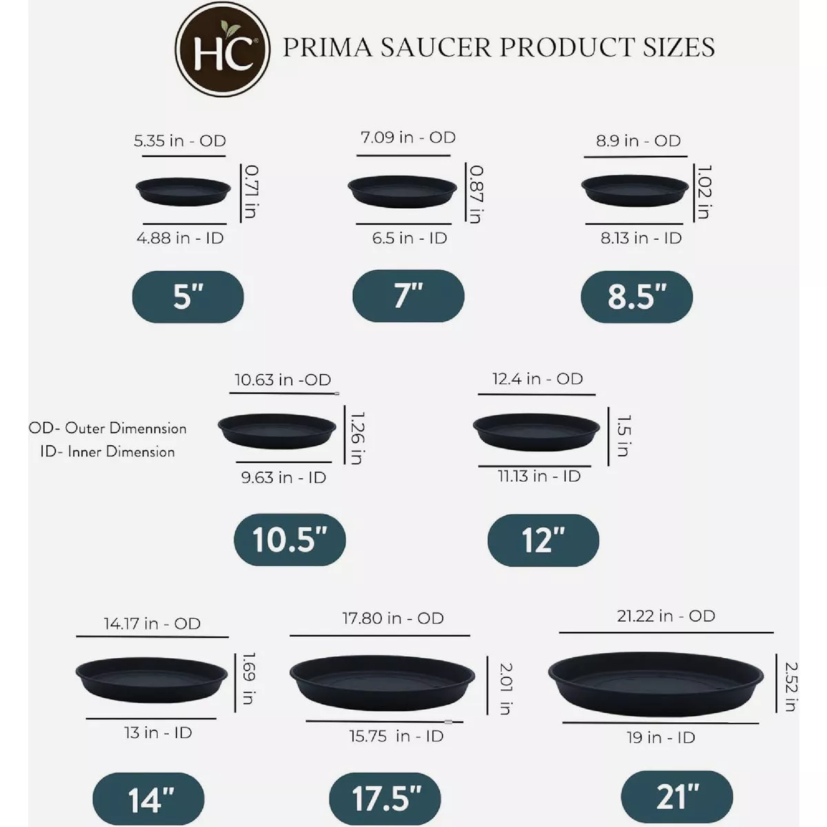 HC Companies 20 In. Black Classic Saucer - photo 4