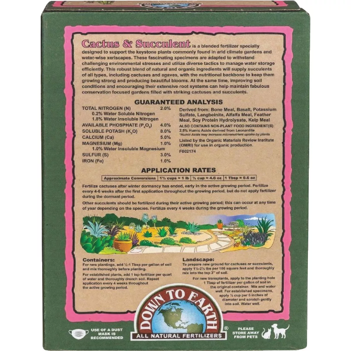 Down To Earth 1 Lb. 2-4-8 Cactus Mix - photo 4