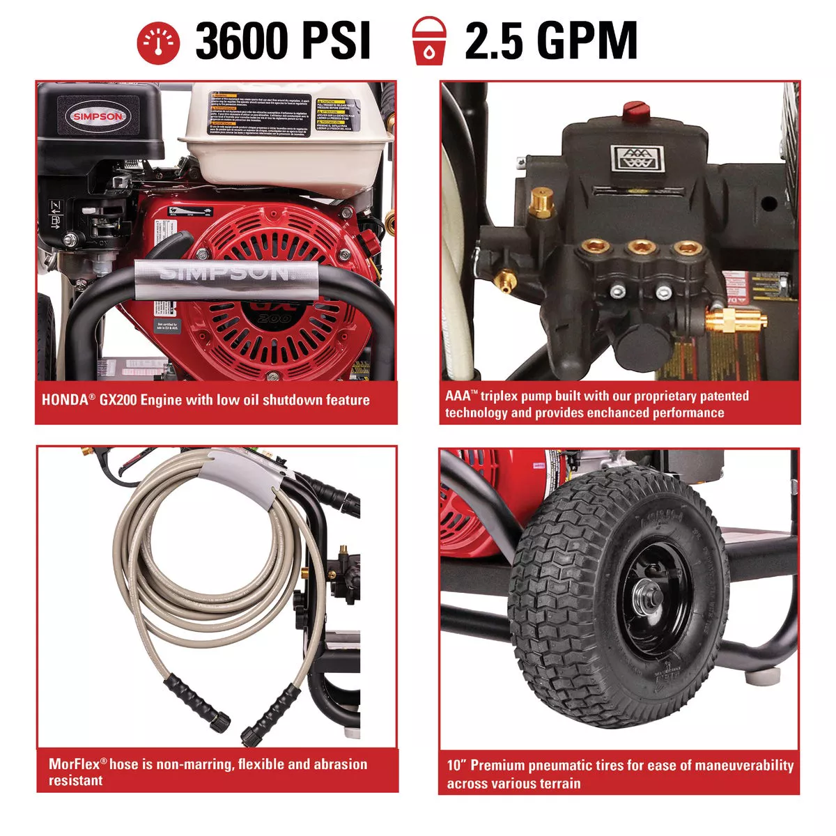 Simpson PowerShot 3600 psi 2.5 GPM Cold Water Professional
