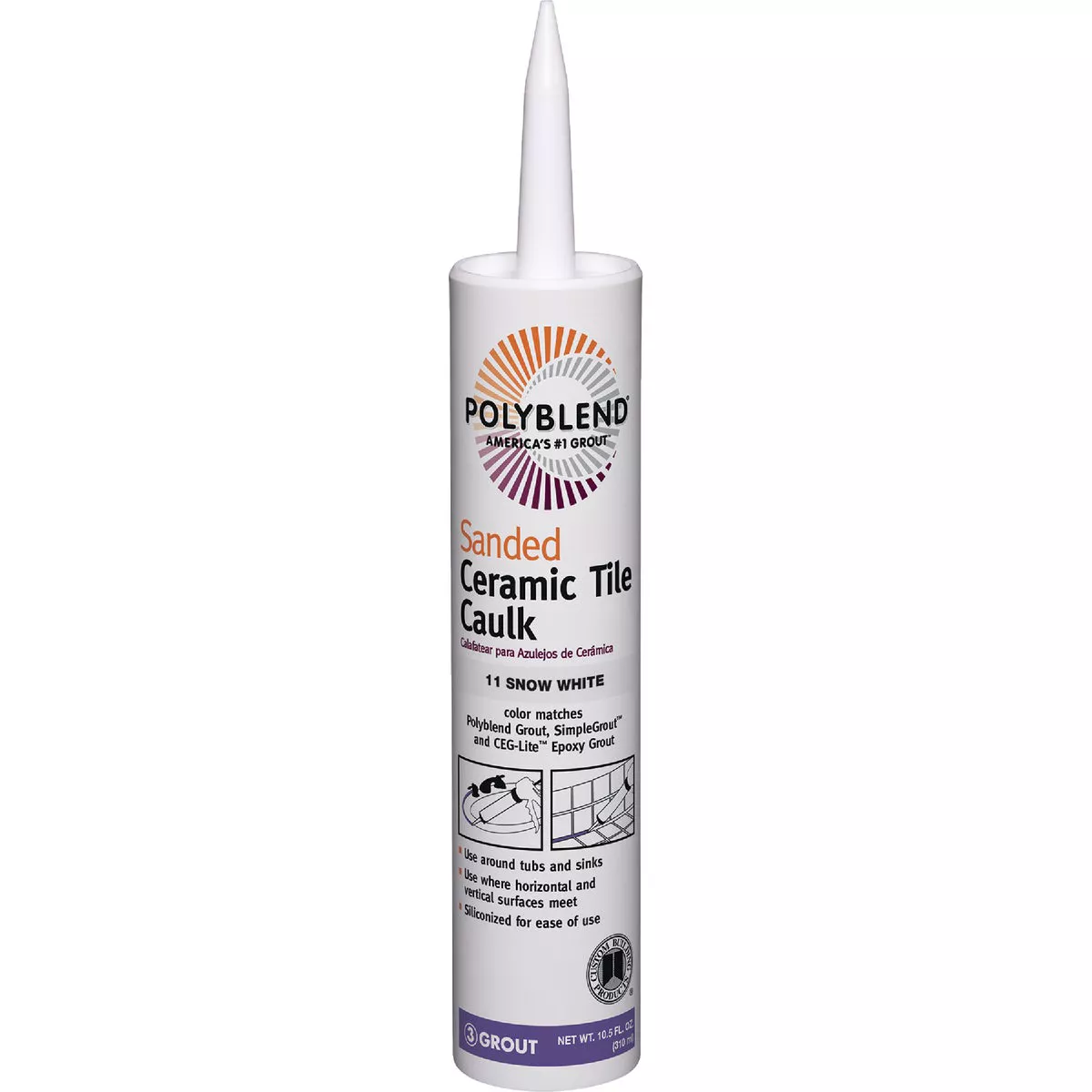 Polyblend 10.5 Oz. #11 Snow White Sanded Ceramic Tile Caulk