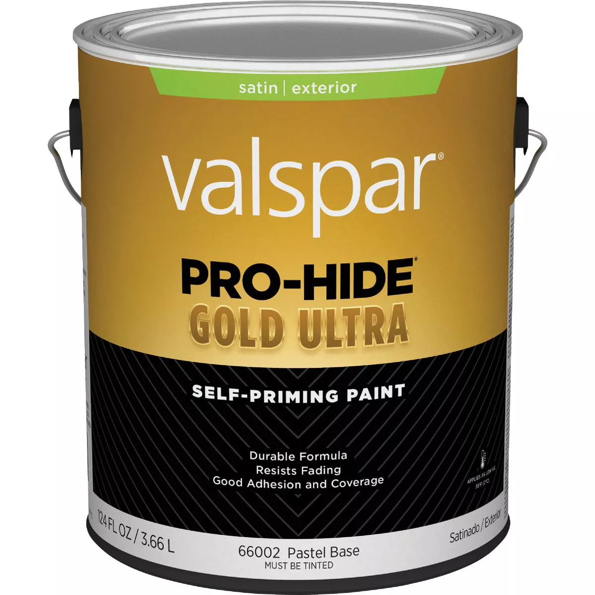 Valspar Pro-Hide Gold Ultra Latex Satin Exterior House Paint, Pastel Base, 1 Gal.