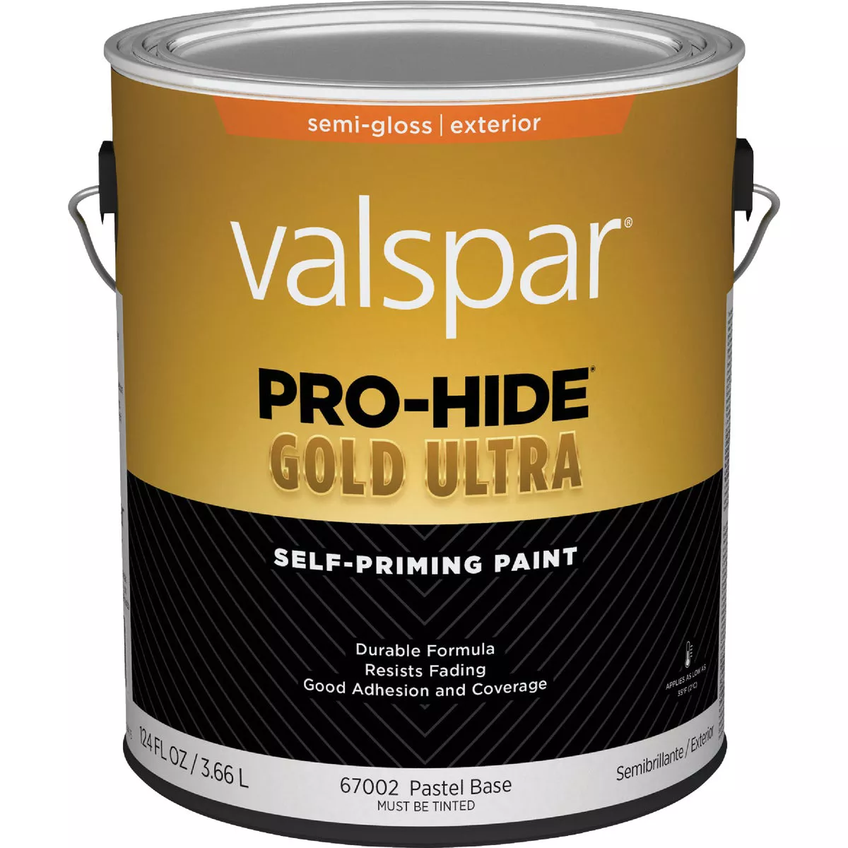 Valspar Pro-Hide Gold Ultra Latex Semi-Gloss Exterior House Paint, Pastel Base, 1 Gal.