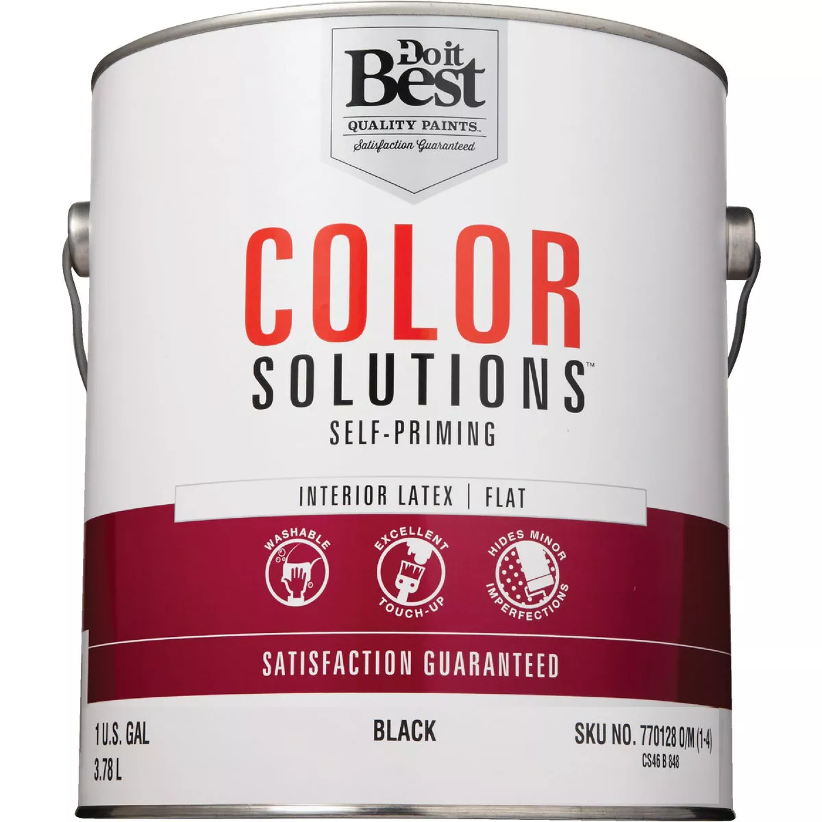 Do it Best Color Solutions Latex Self-Priming Flat Interior Wall Paint, Black, 1 Gal. - photo 2