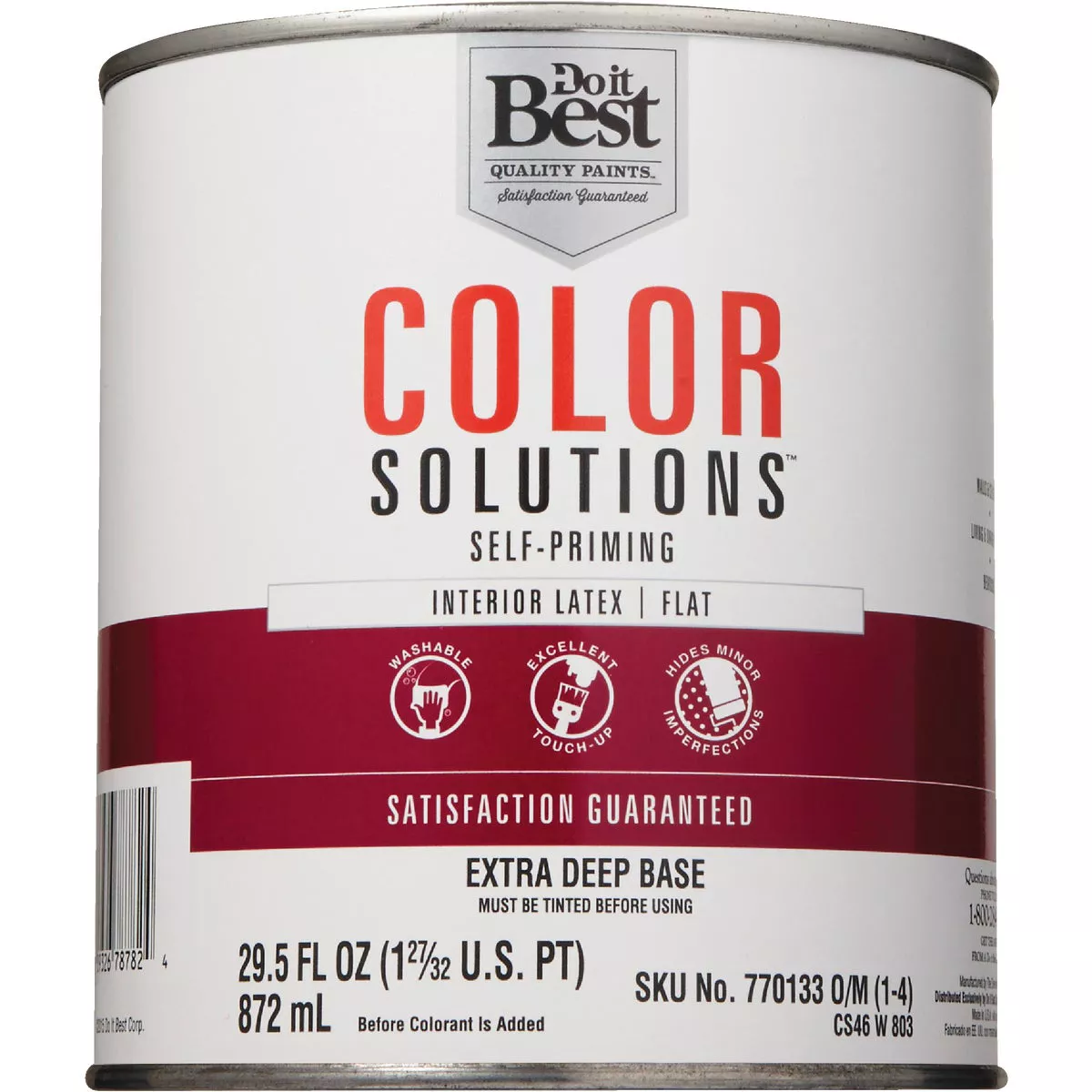 Do it Best Color Solutions Latex Self-Priming Flat Interior Wall Paint, Extra Deep Base, 1 Qt. - photo 2