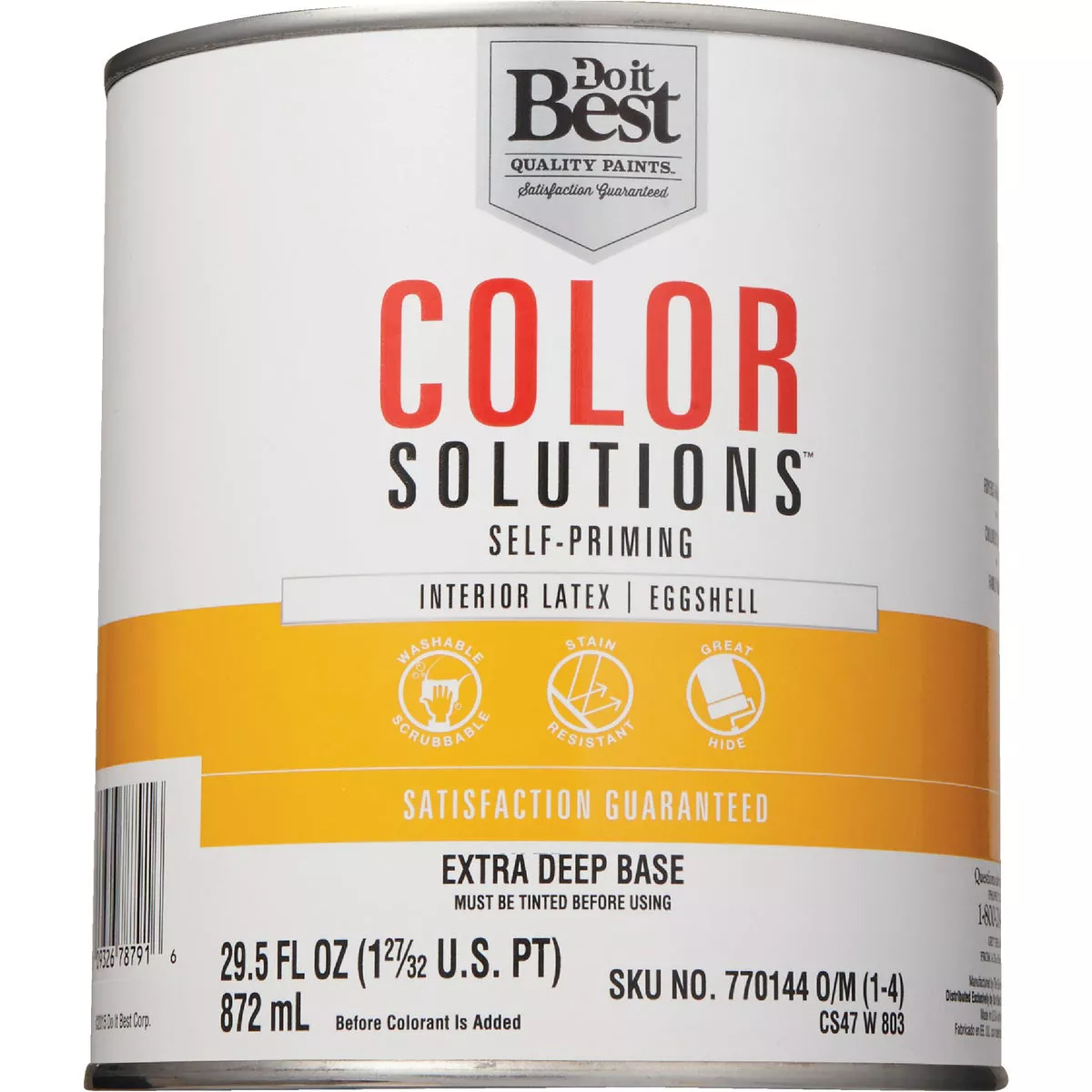 Do it Best Color Solutions Latex Self-Priming Eggshell Interior Wall Paint, Extra Deep Base, 1 Qt. - photo 2