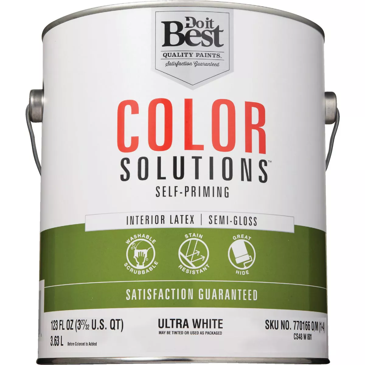 Do it Best Color Solutions Latex Self-Priming Semi-Gloss Interior Wall Paint, Ultra White, 1 Gal. - photo 2