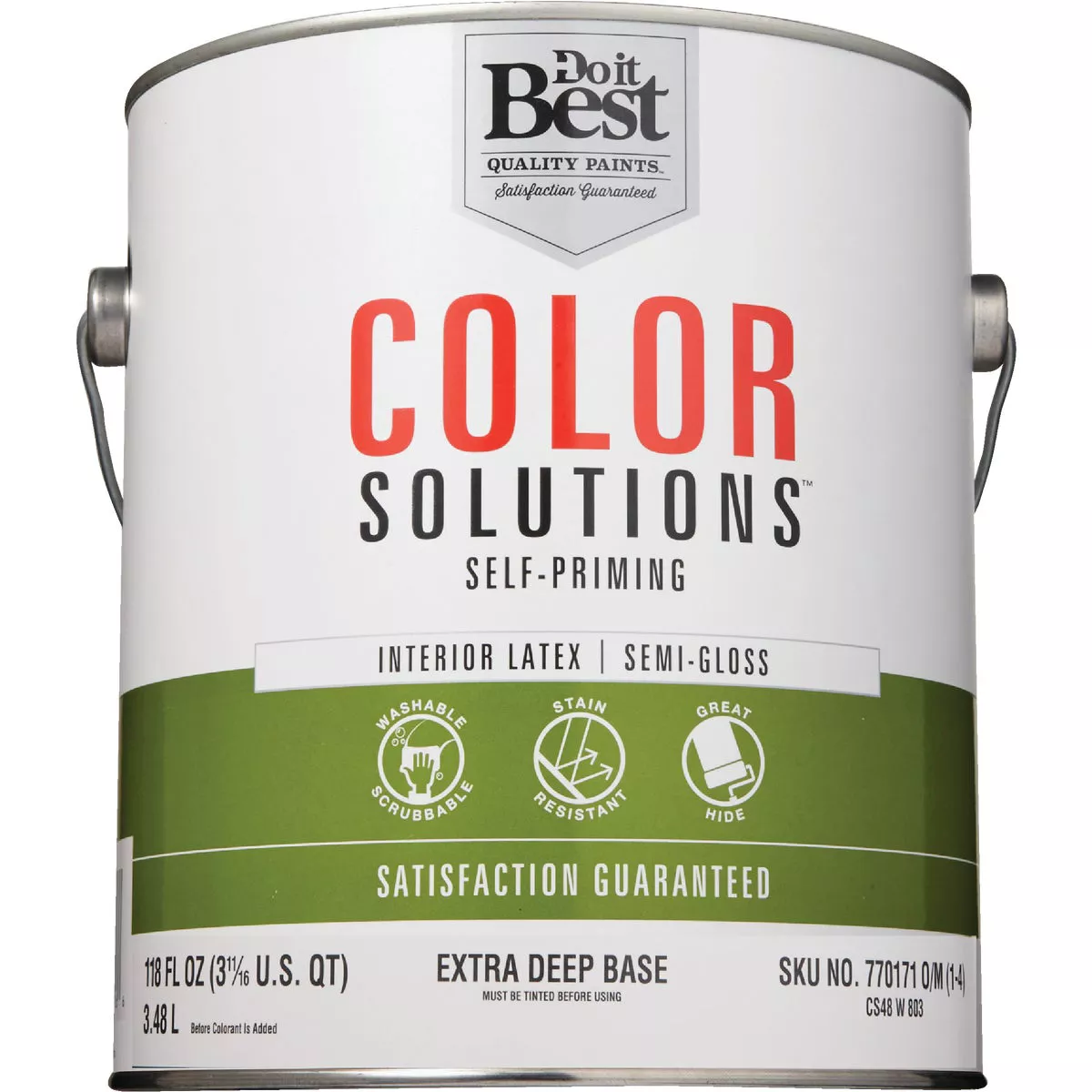 Do it Best Color Solutions Latex Self-Priming Semi-Gloss Interior Wall Paint, Extra Deep Base, 1 Gal. - photo 2