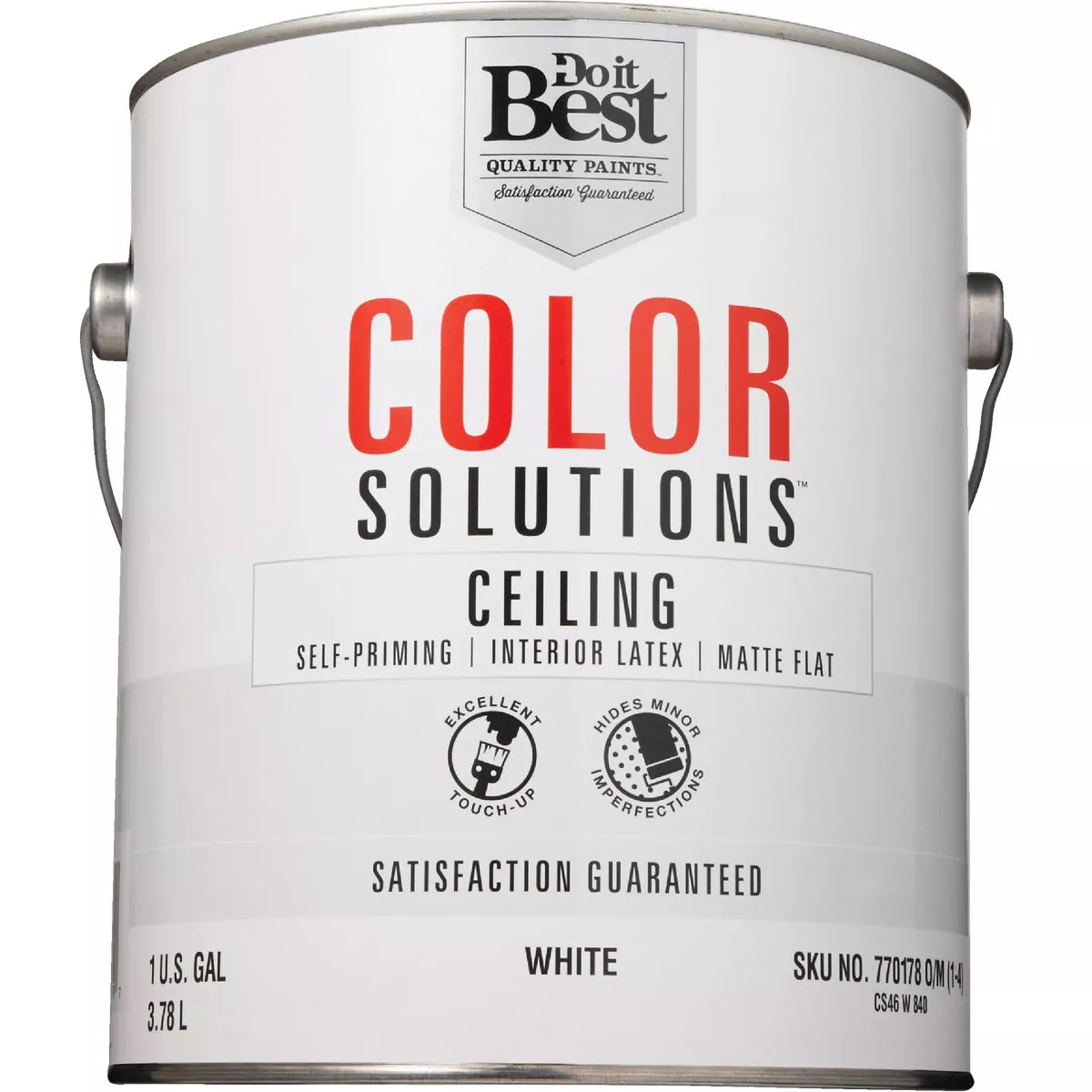 Do it Best Color Solutions Latex Self-Priming Flat Ceiling Paint, White, 1 Gal. - photo 2