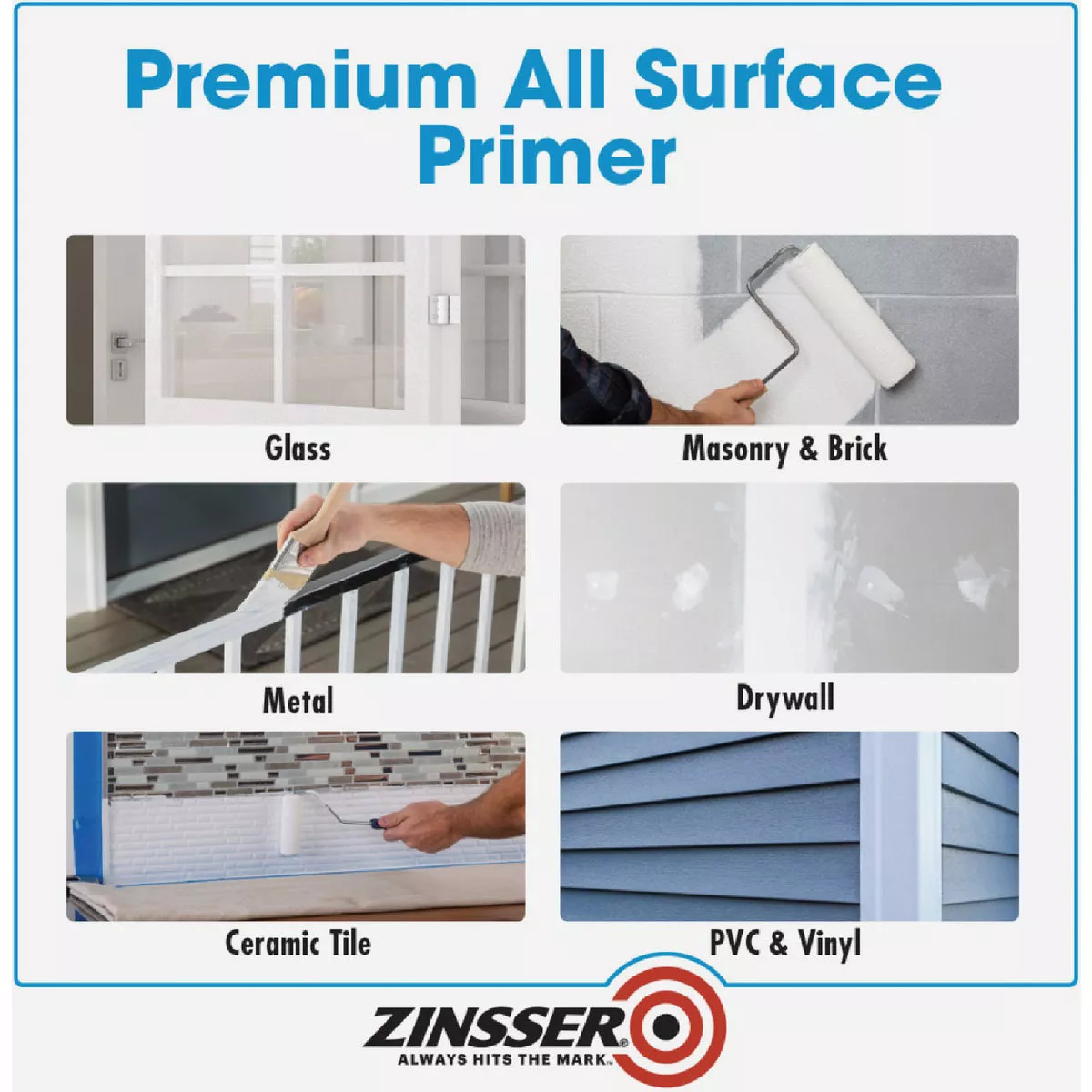 Zinsser Bulls Eye 1-2-3 Water-Base Interior/Exterior Stain Blocking Primer, White, 1 Qt. - photo 4